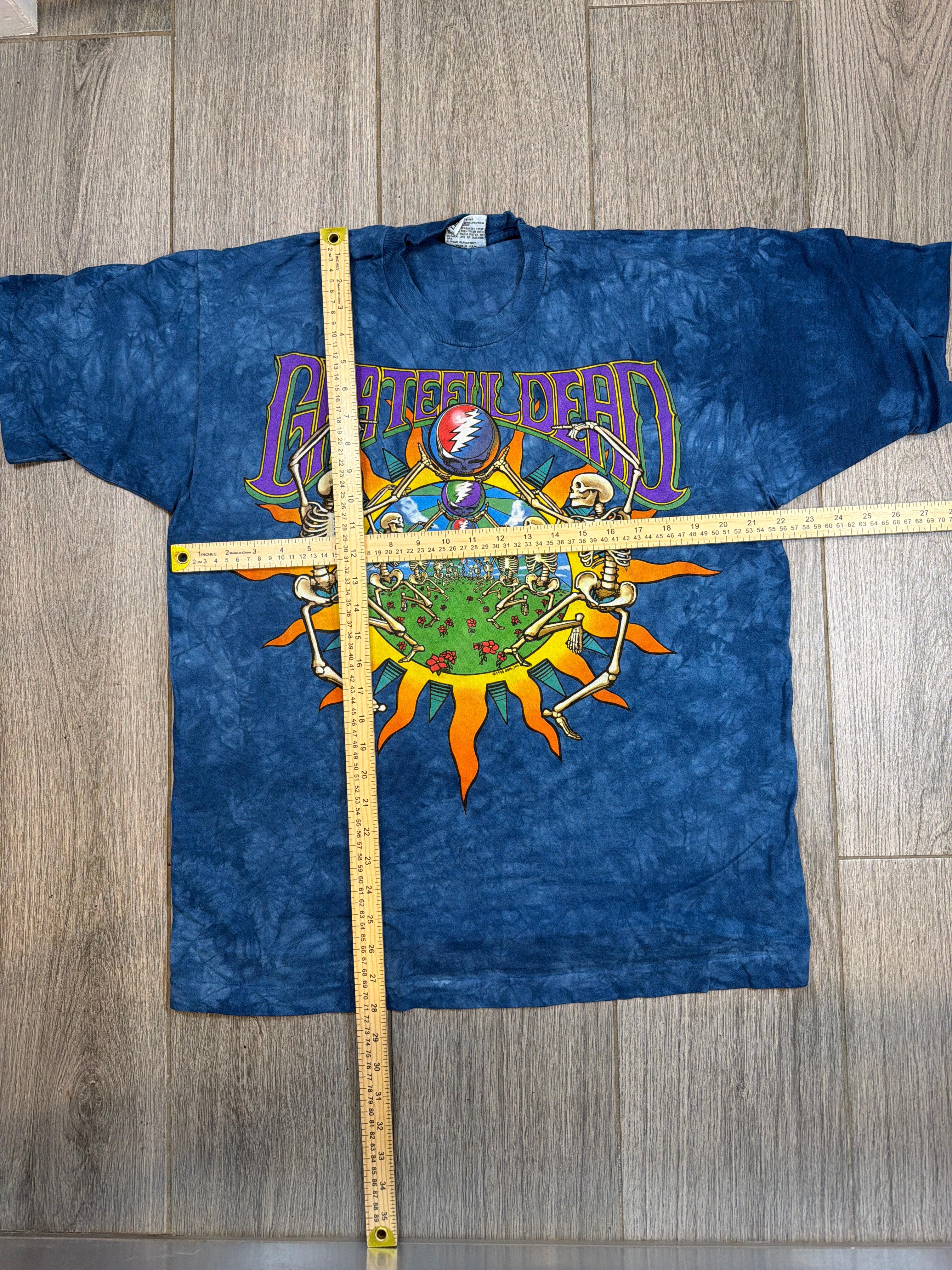 1995 Grateful Dead Summer Tour Liquid Blue Tie Dye T-Shirts XL
