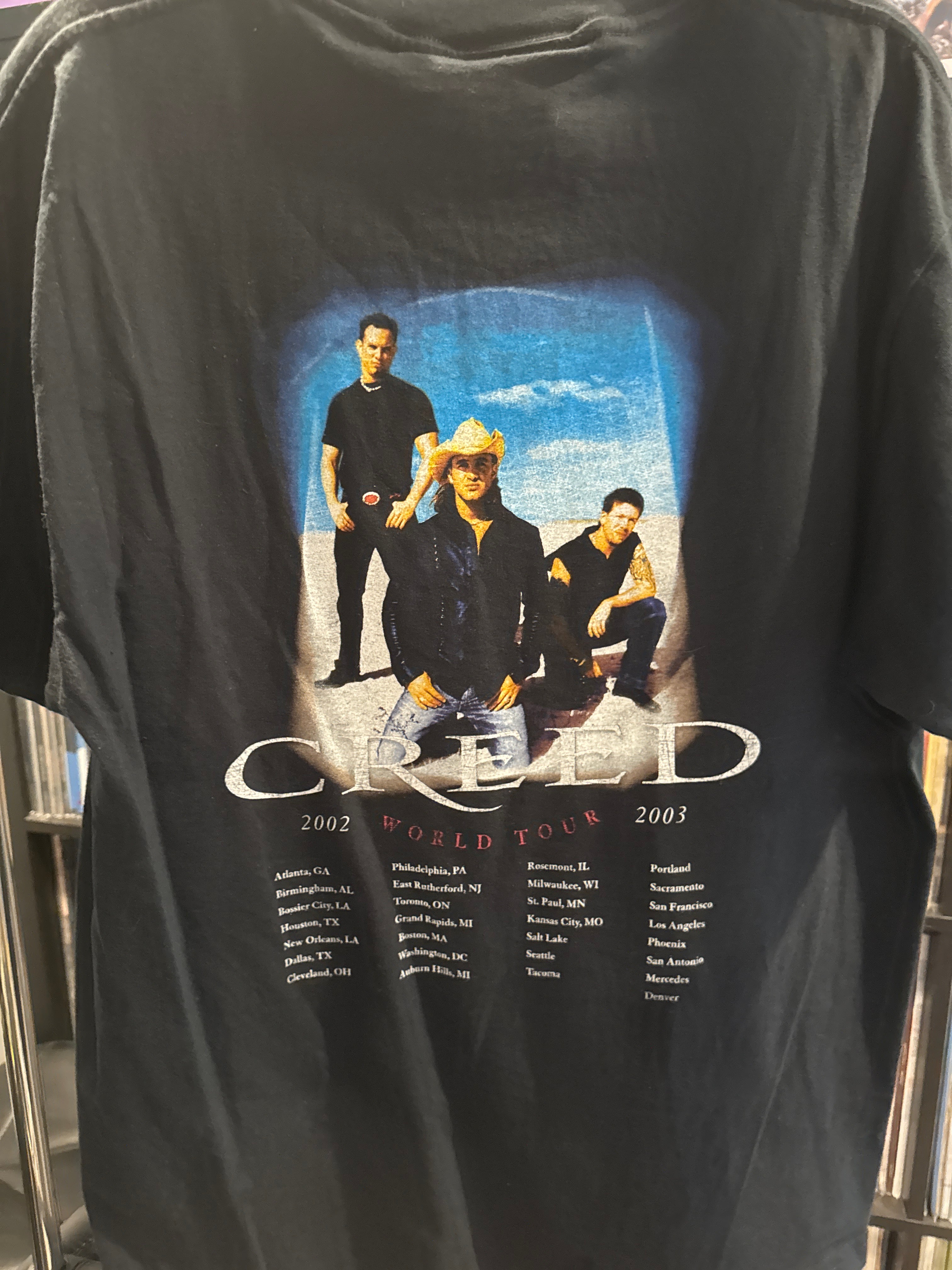 2002-2003 Creed Weathered World Tour Black T-Shirt Large Made in Mexico