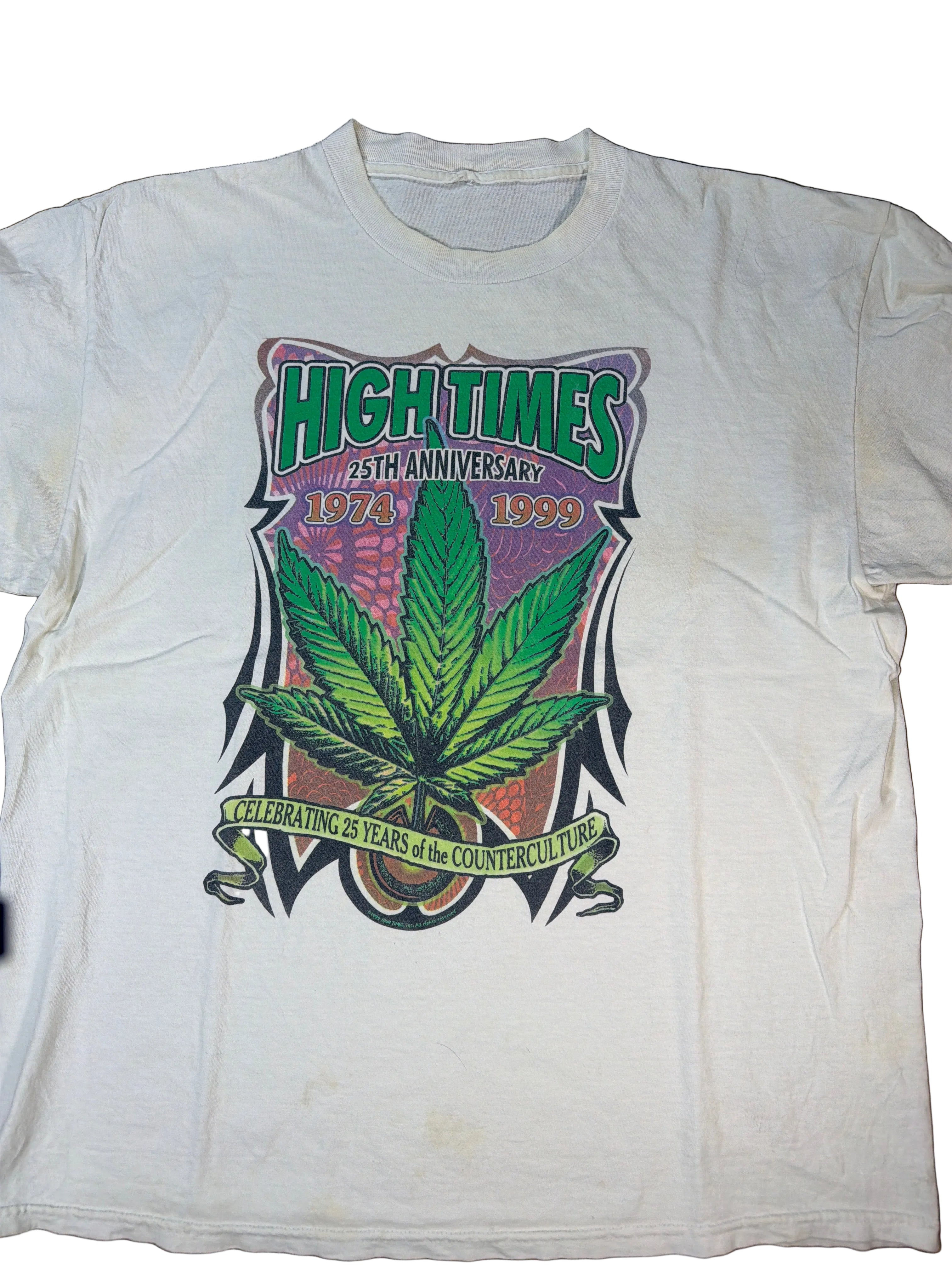 High Times 1999 25th Anniversary Promo White T-Shirt XL