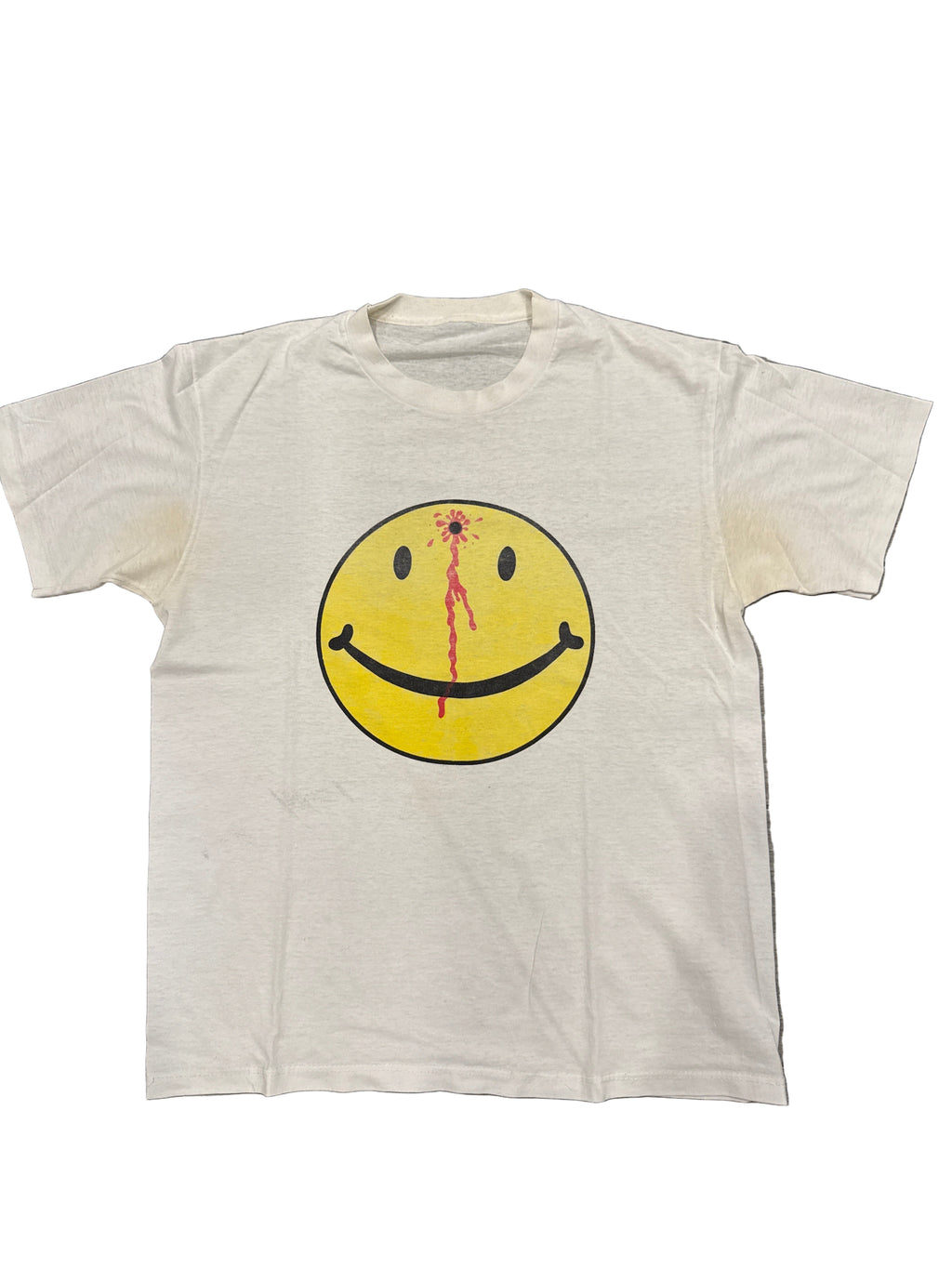 90s Hole in Head Smiley Vintage White Blood T-Shirt Medium