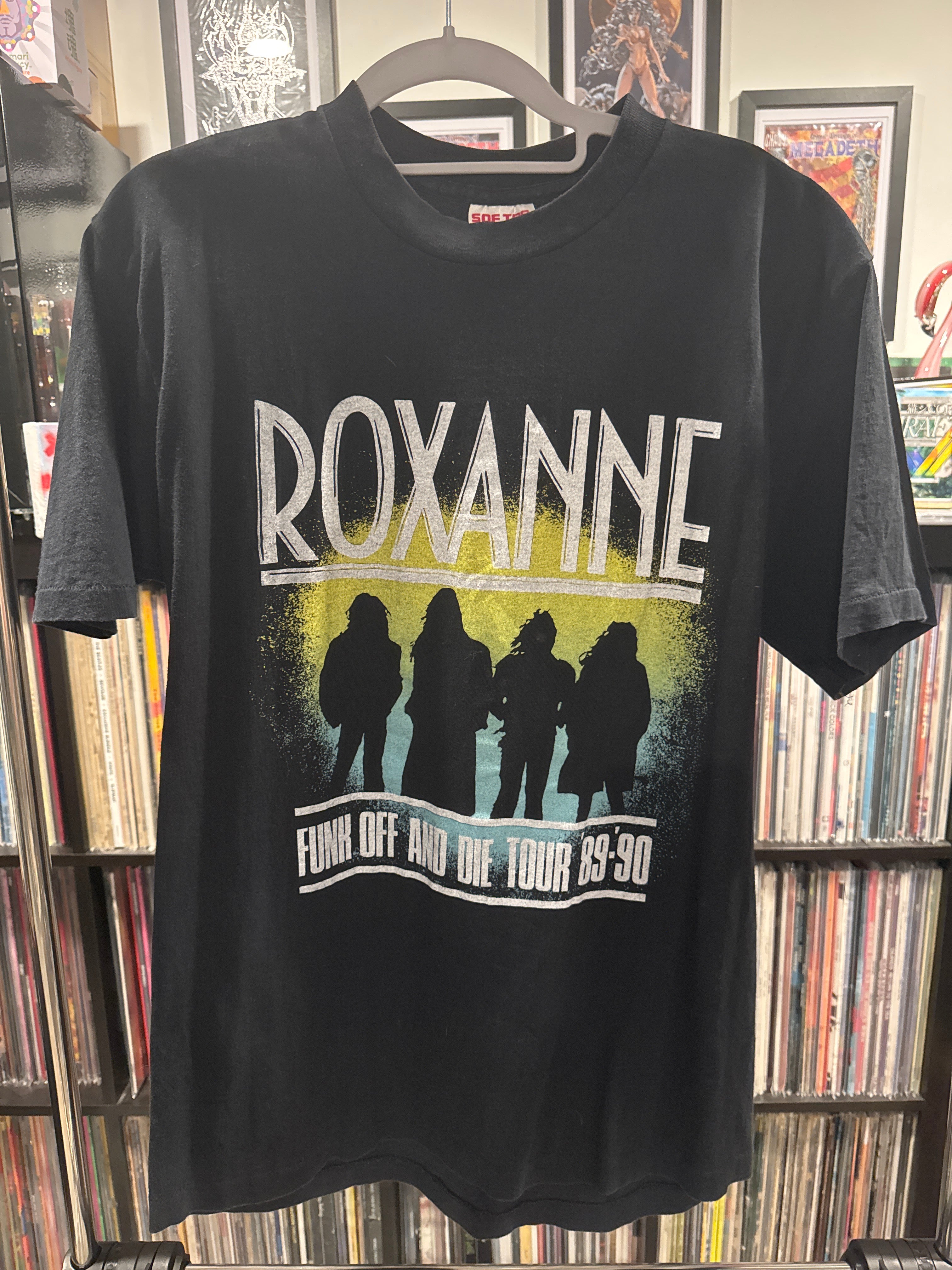 1989 Roxanne Funk Off and Die Tour Middle Finger L Sof Tee