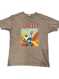 Nirvana M&O Gold Band Photo Kurt Cobain Y2K T-Shirt Large