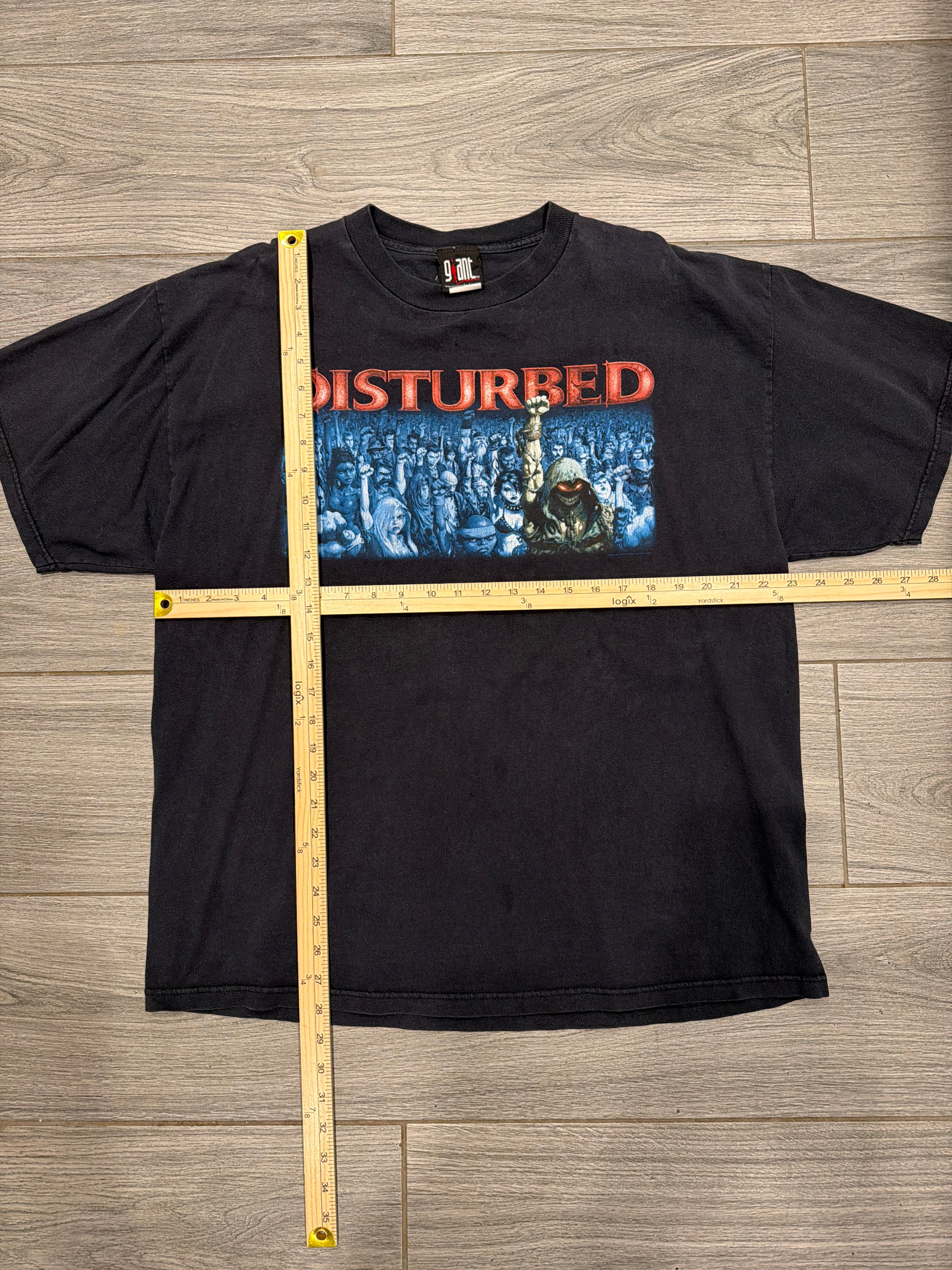 2006 Disturbed The Guy Logo Nu Metal Band Black T-Shirt XL