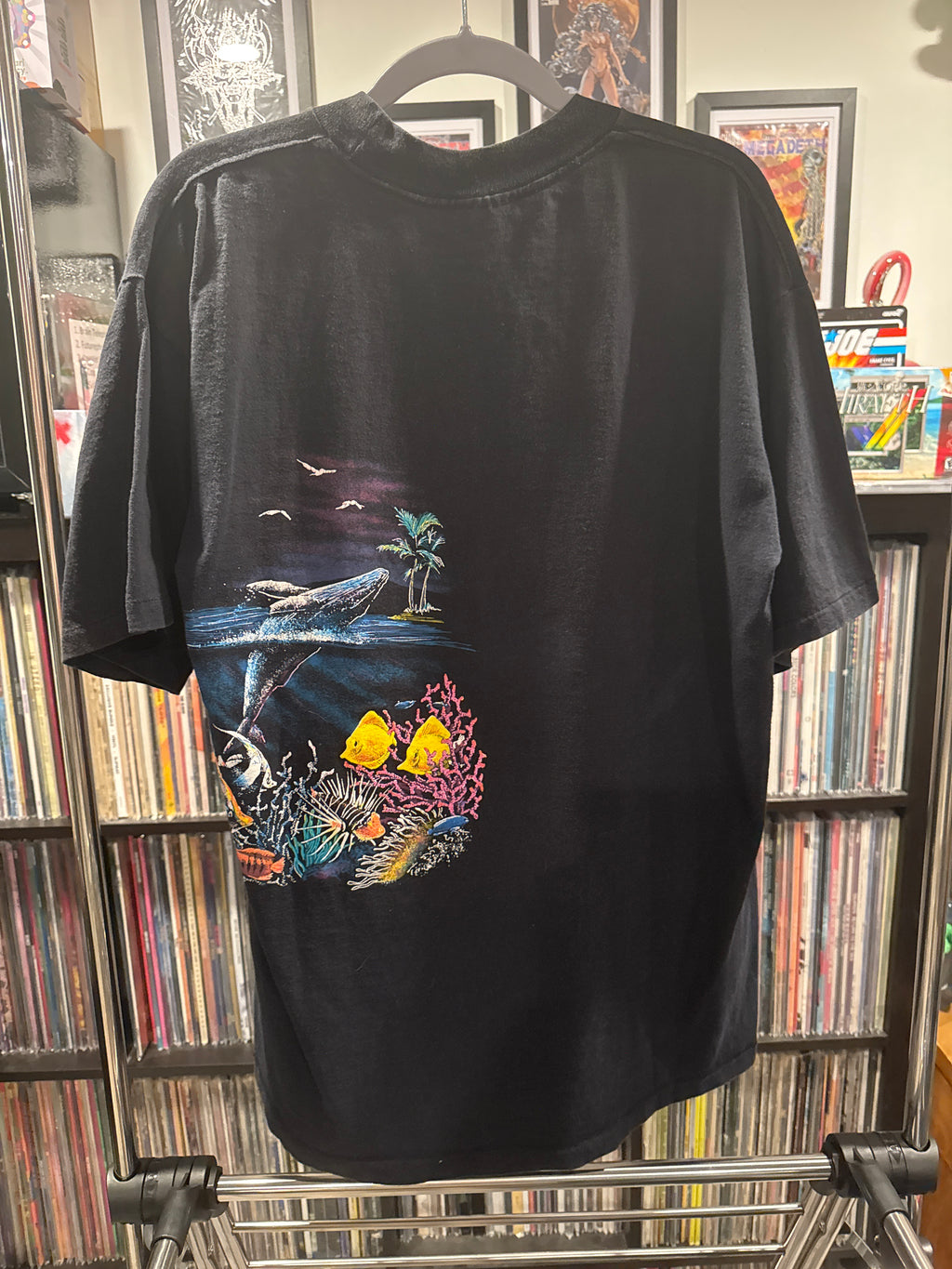 80s 90s Ocean Coral Dolphin Whale Wraparound Large Hazelwood Premo