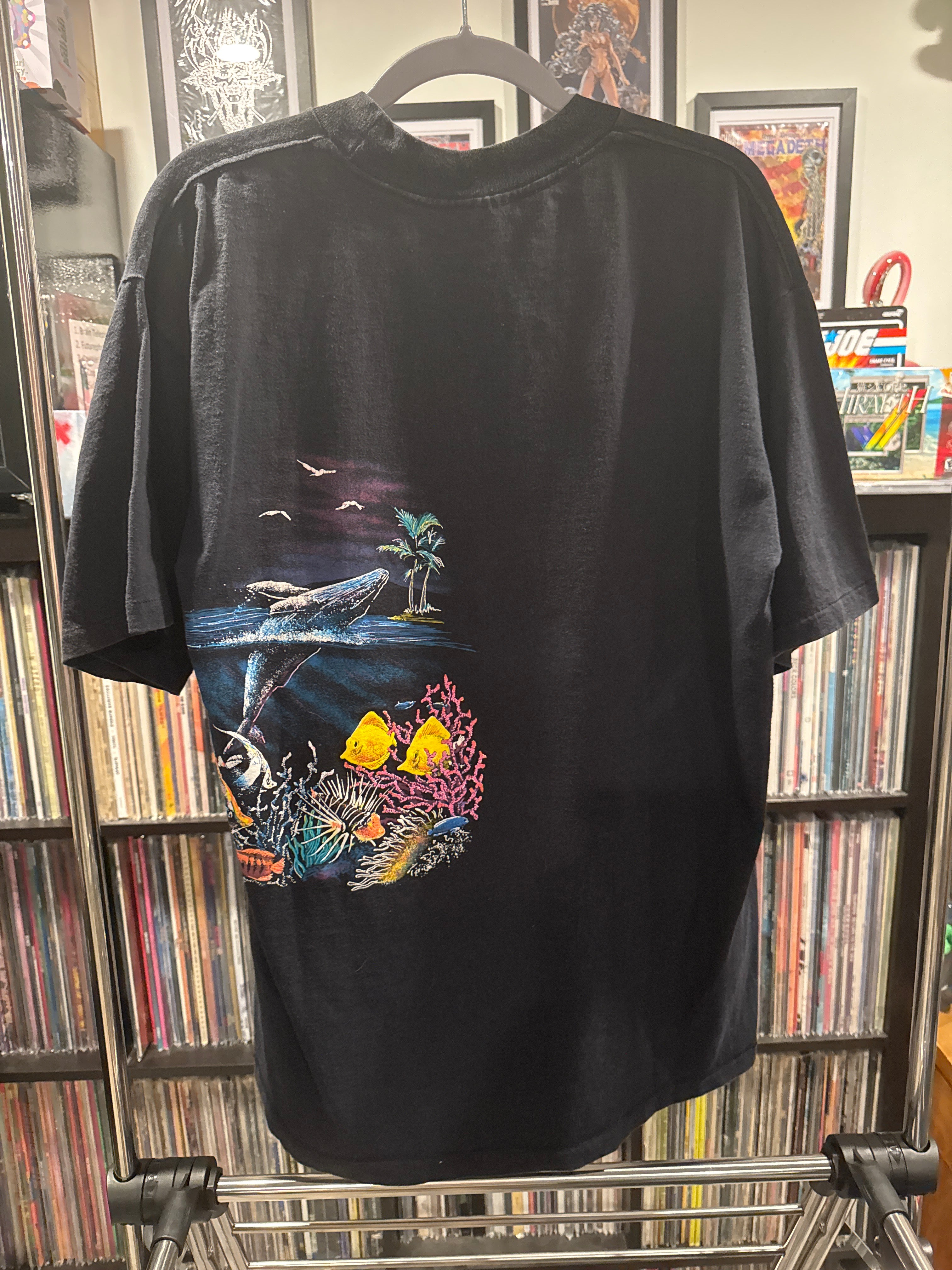 80s 90s Ocean Coral Dolphin Whale Wraparound Large Hazelwood Premo