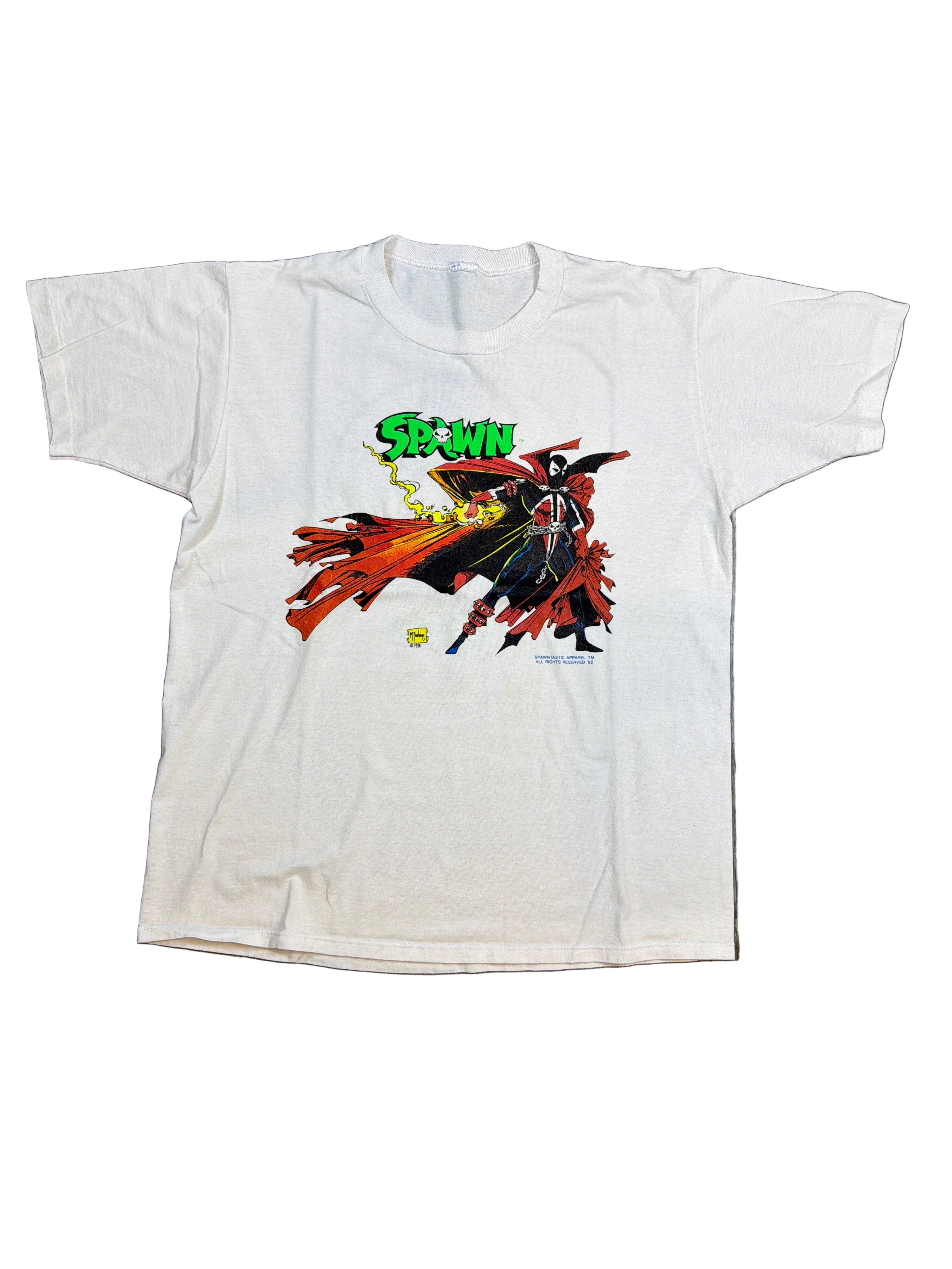 1993 Spawn Todd McFarlane Double Sided White T-Shirt XL
