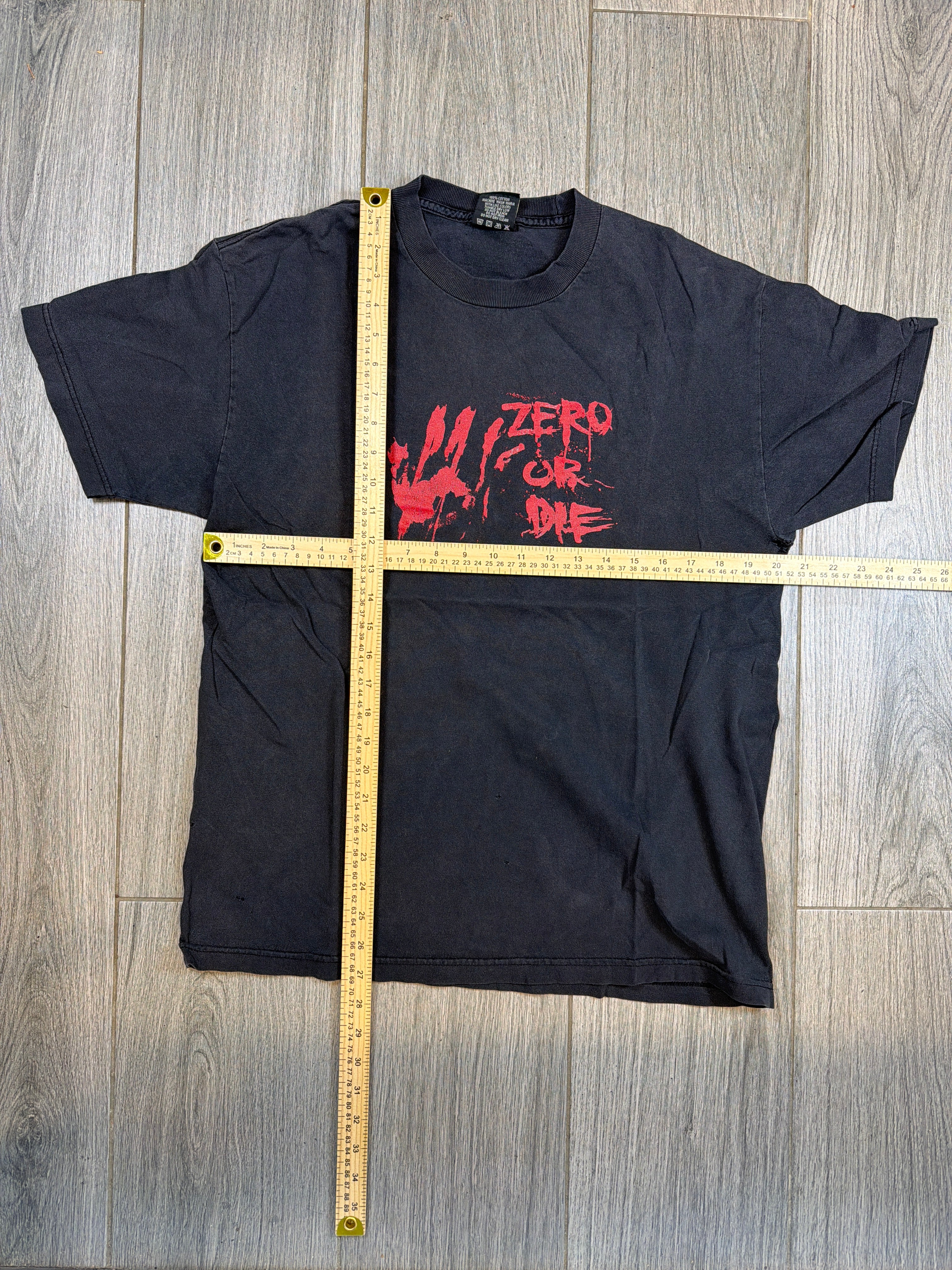Zero or Die Skateboarding Faded Black T-Shirt Large