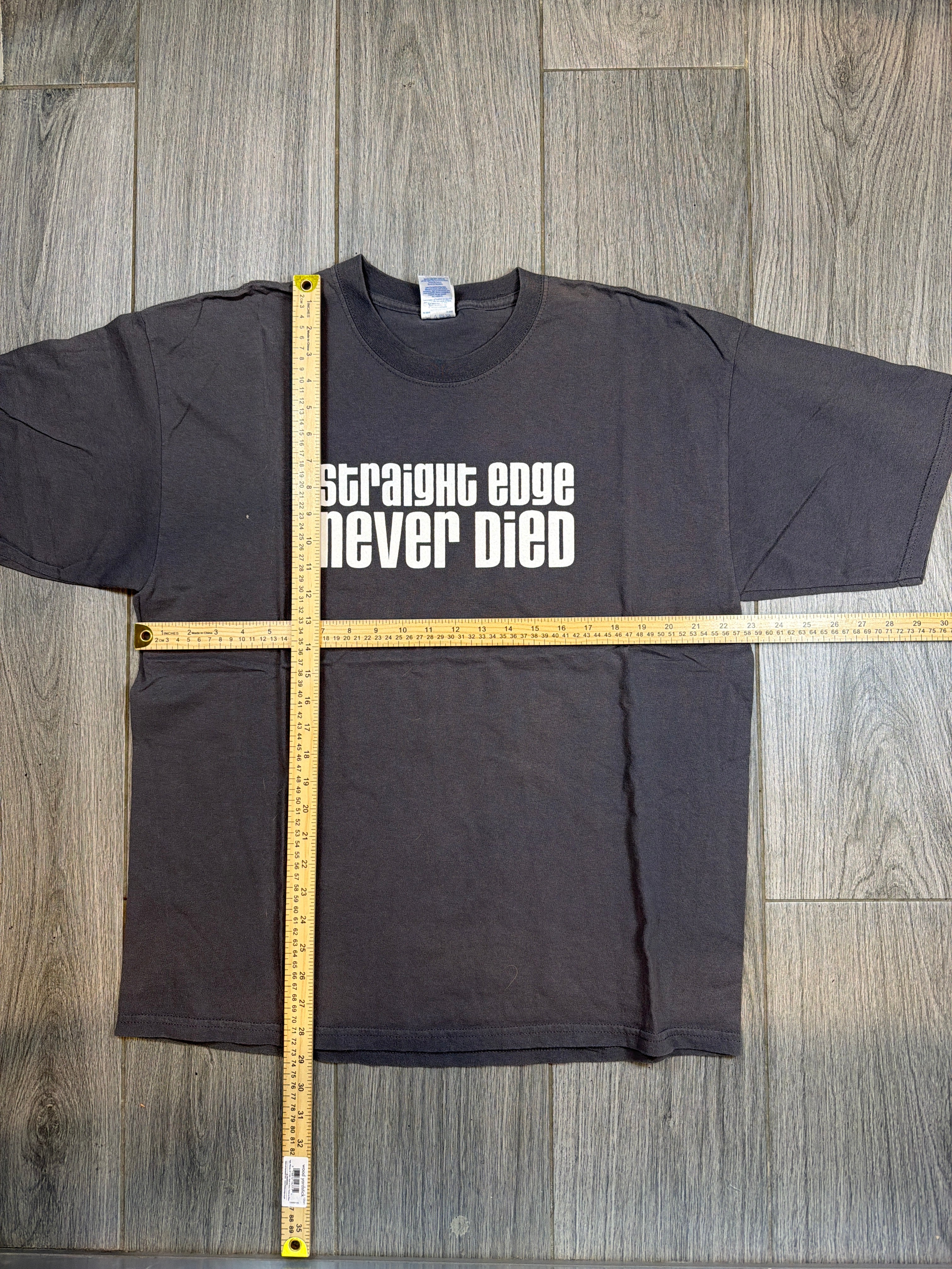 00s Straight Edge Never Died You Just Turned Cool Grey T-Shirt XL