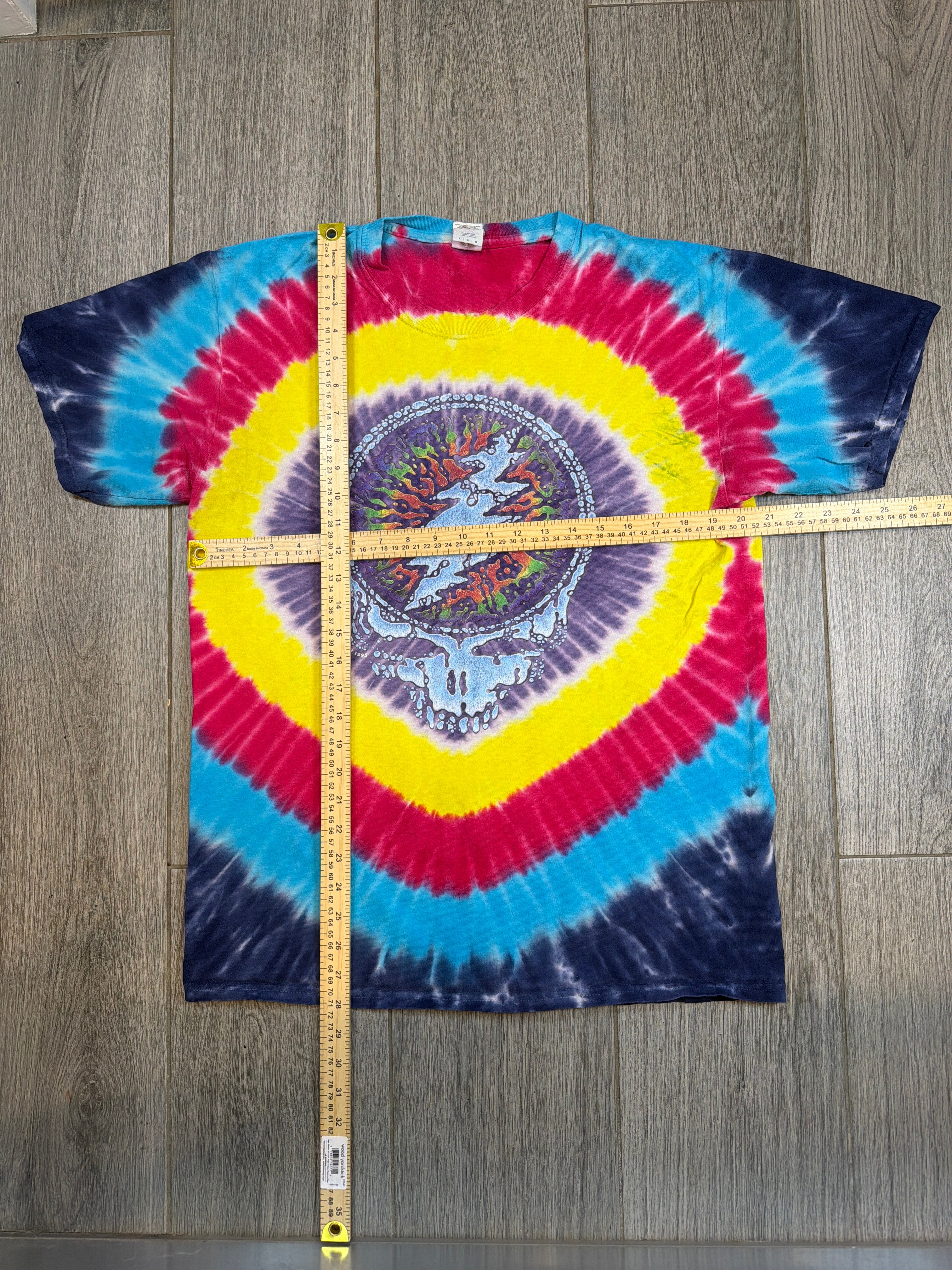 1995 Grateful Dead Liquid Skull Gildan Licensed Tie Dye T-Shirt Large