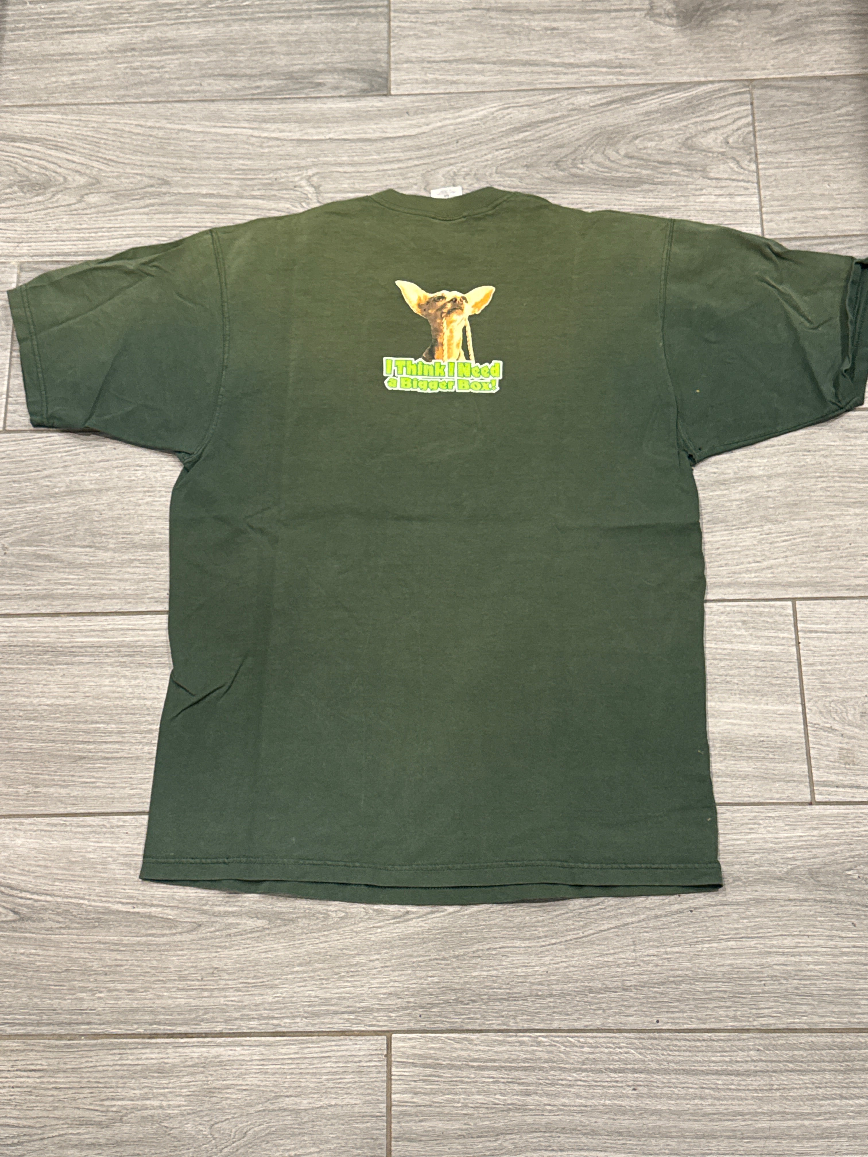 90s Taco Bell Chihuahua Godzilla Bigger Box Promo Faded T-Shirt Large