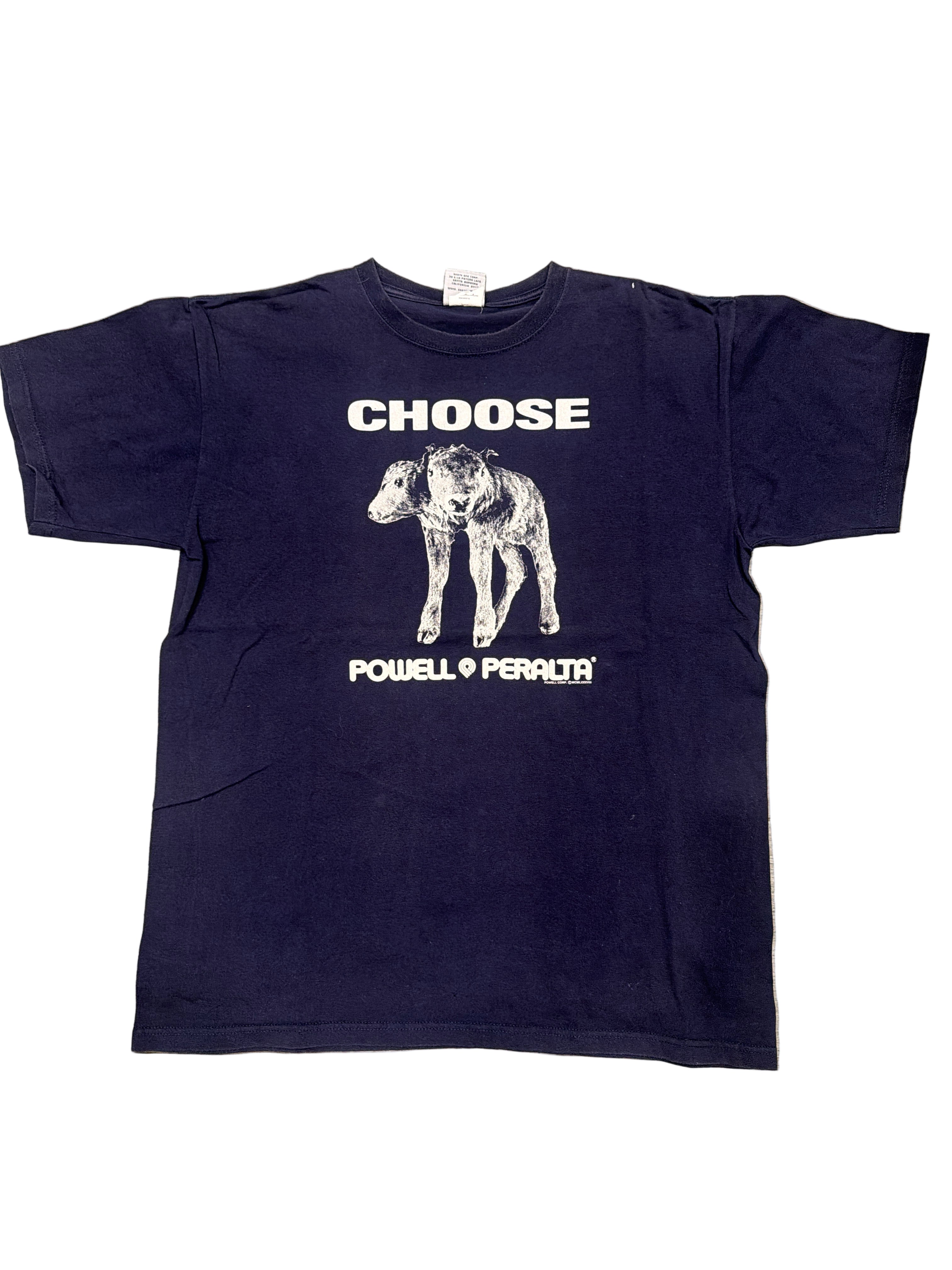 00s Powell Peralta Two Headed Goat Lamb Art Blue T-Shirt Large