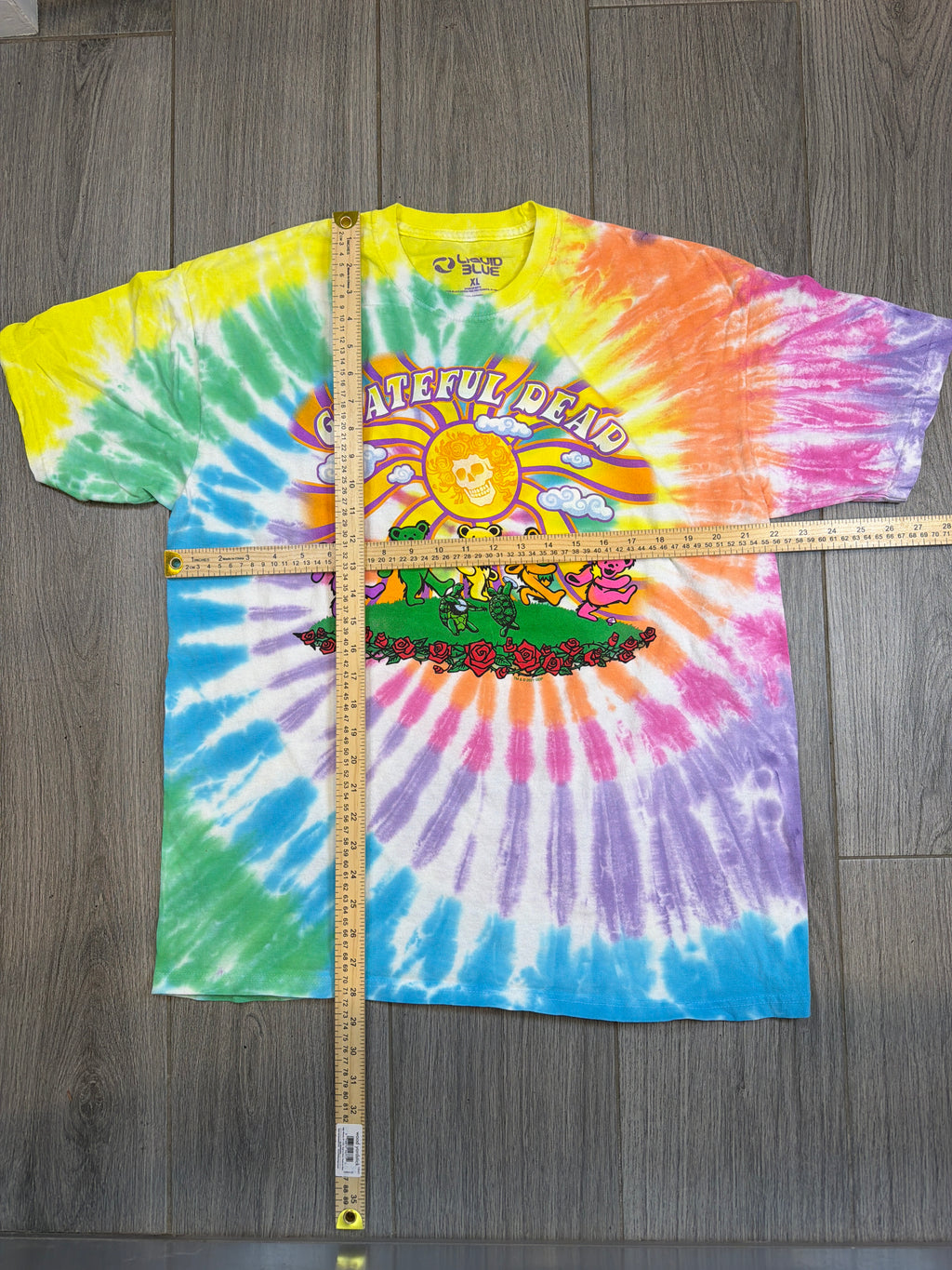 00er Grateful Dead Liquid Blue Teletubbies Parodie Batik T-Shirt XL