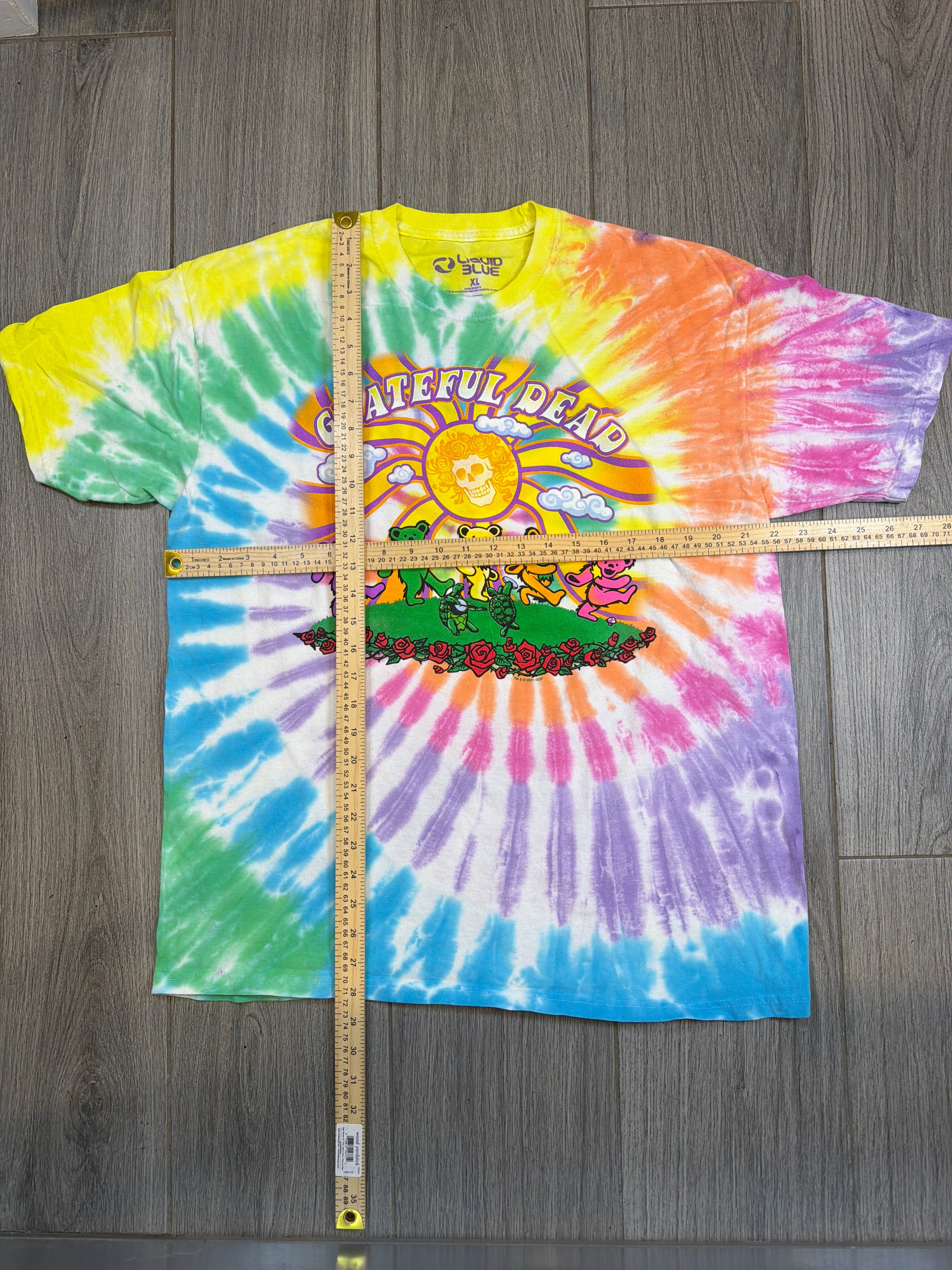 00s Grateful Dead Liquid Blue Teletubbies Parody Tie Dye T-Shirt XL