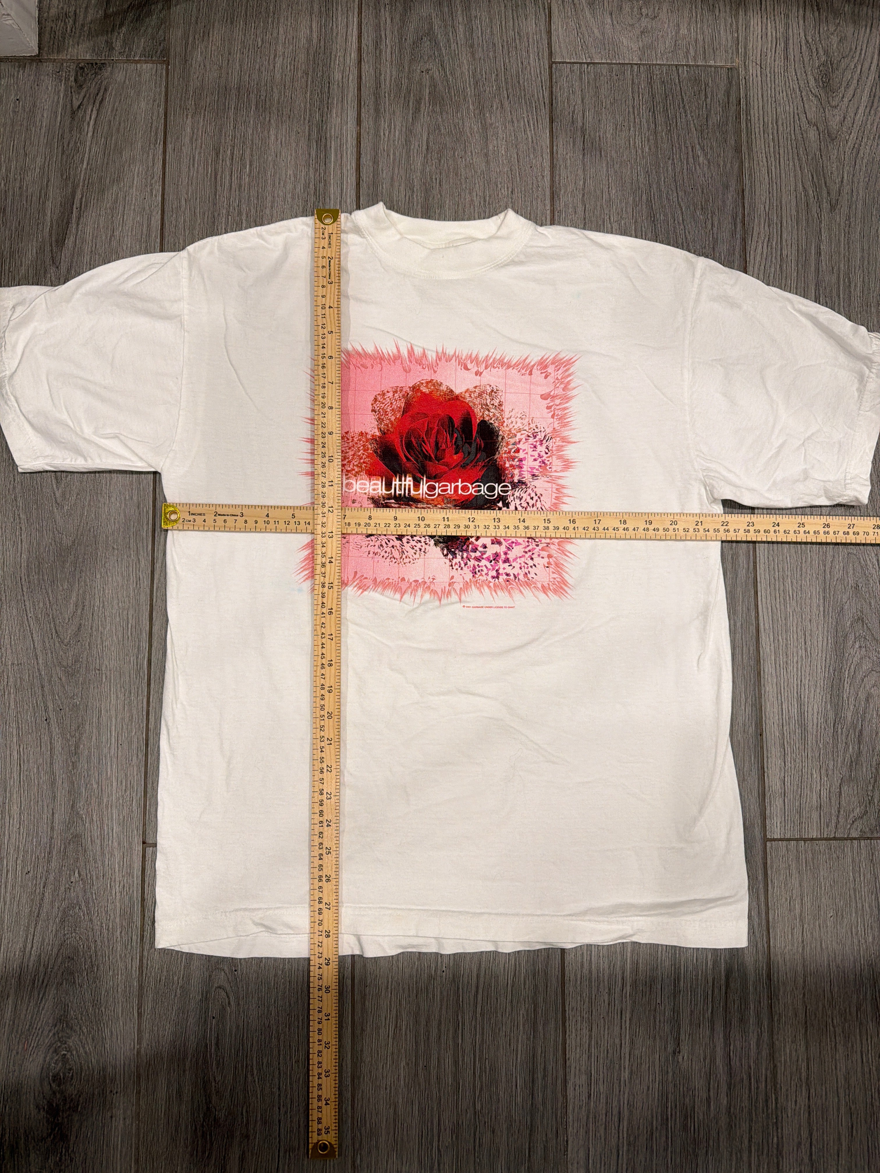 2001 Garbage Shirley Manson Beautiful White T-Shirt XL