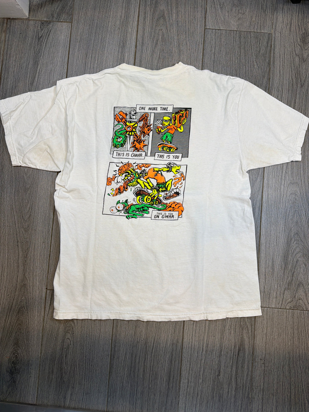 90s Gwar Frenchy Skate Metal Double Sided White T-Shirt Large