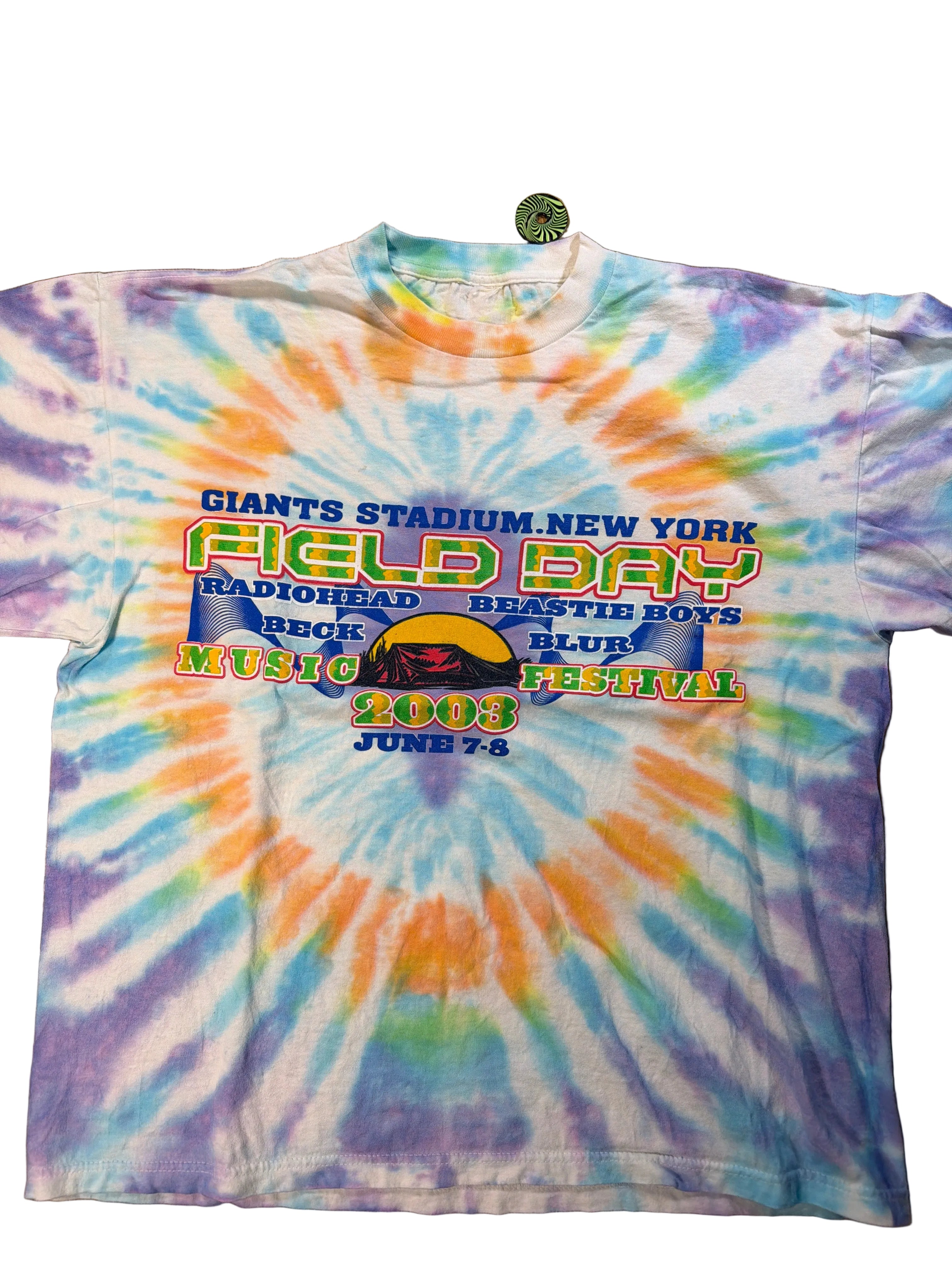 Field Day Music Fest NY Giants 2003 Tie Dye T-Shirt Medium
