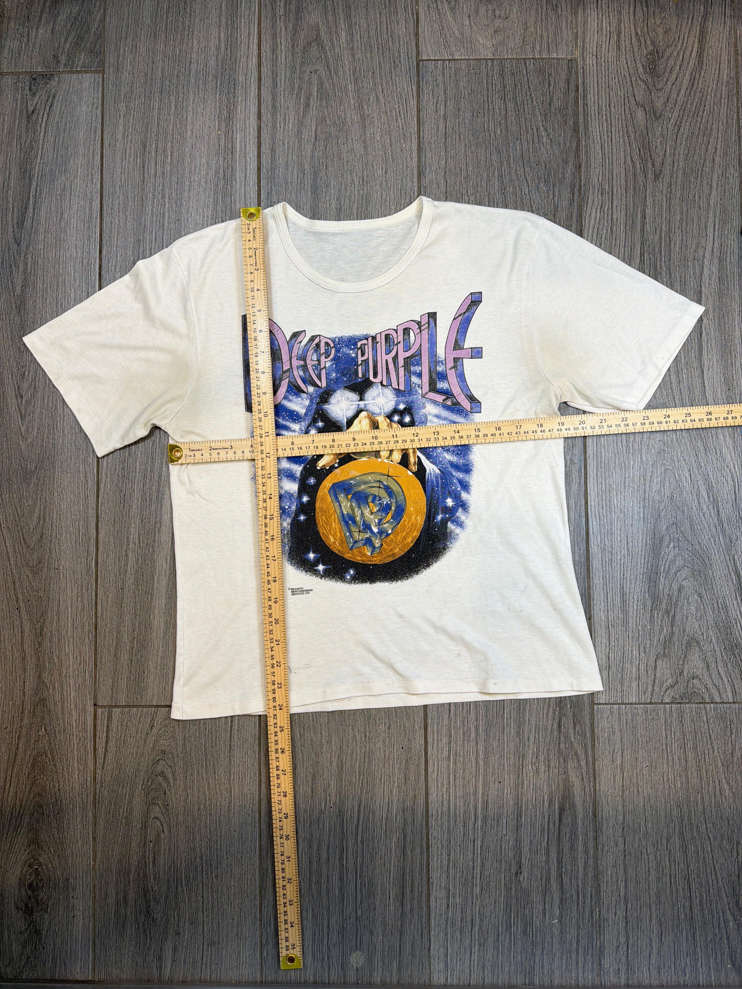 1984 Deep Purple Perfect Stranger Tour Weißes T-Shirt Medium