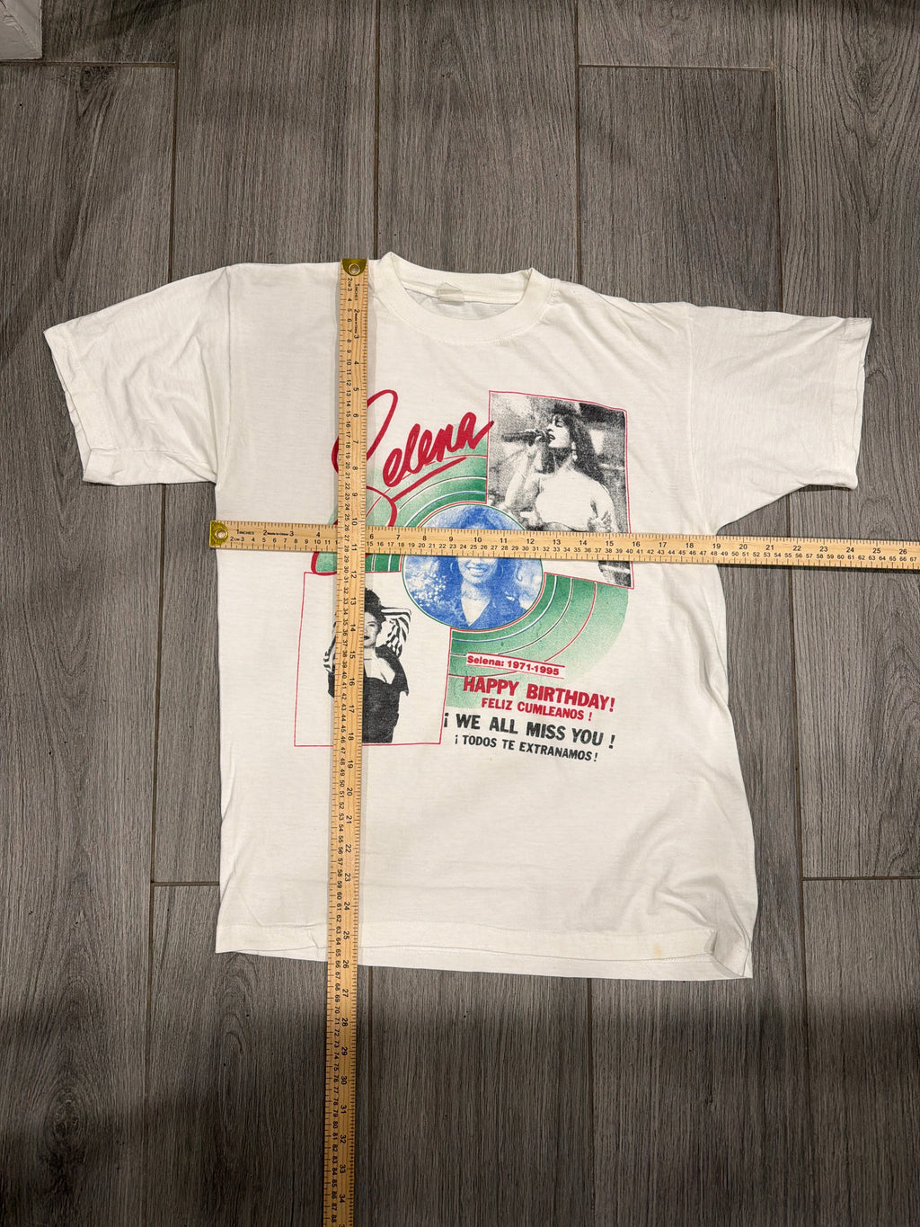 90s Selena Happy Birthday We Miss You White T-Shirt Large