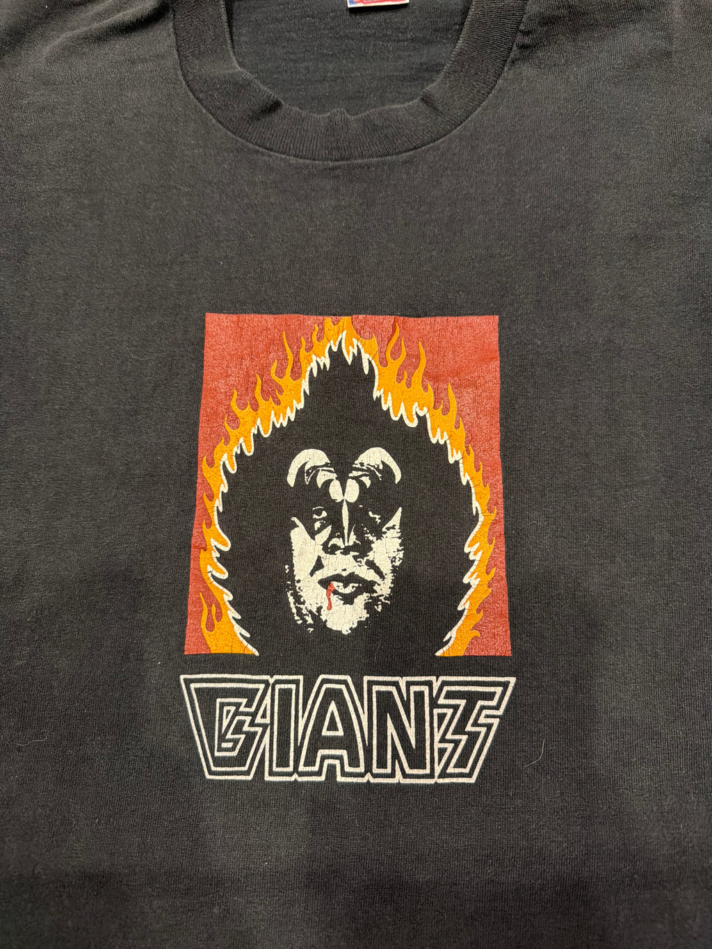 90s Obey Andre the Giant Gene Simmons Kiss Black T-Shirt Shepard XL