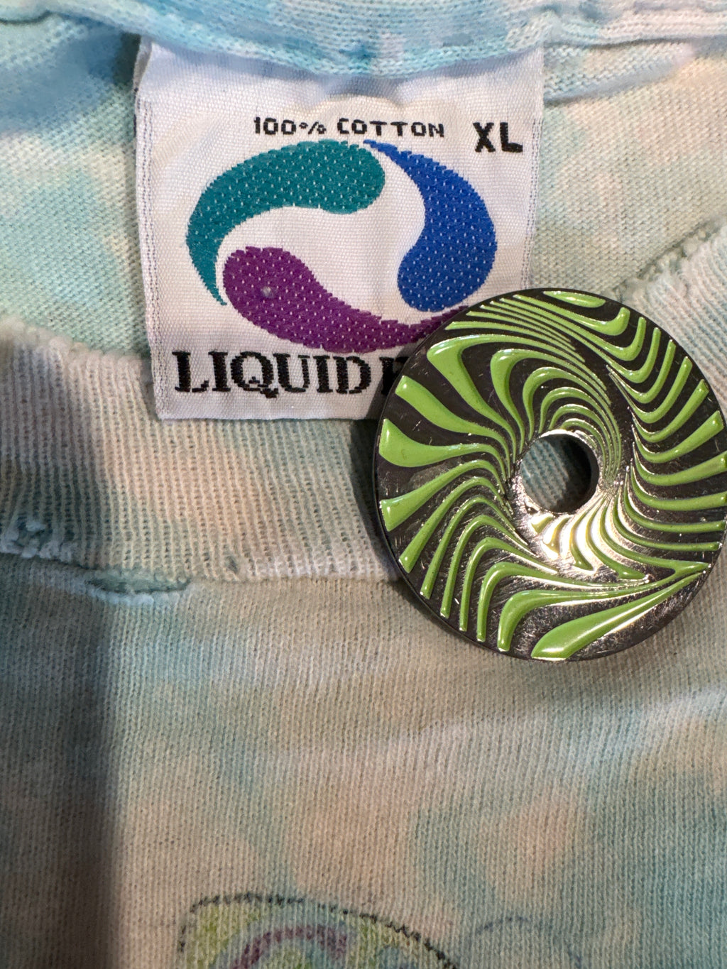 1993 Grateful Dead Parachute Bears Tie Dye Liquid Blue T-Shirt XL