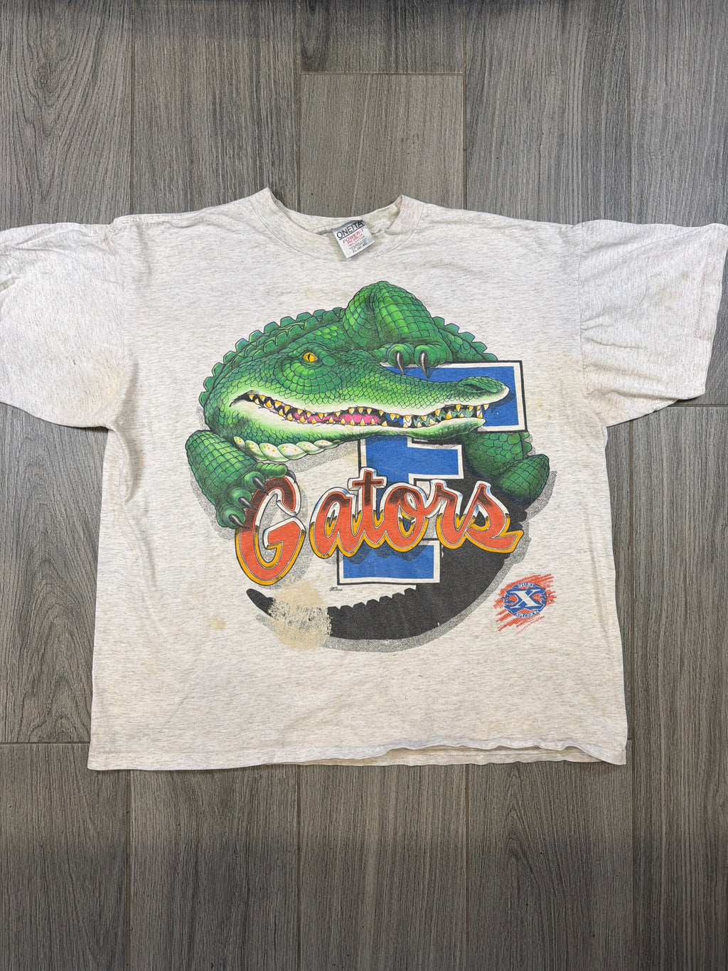 Florida Gators Distressed Oneita Grey 00s T-Shirt XL