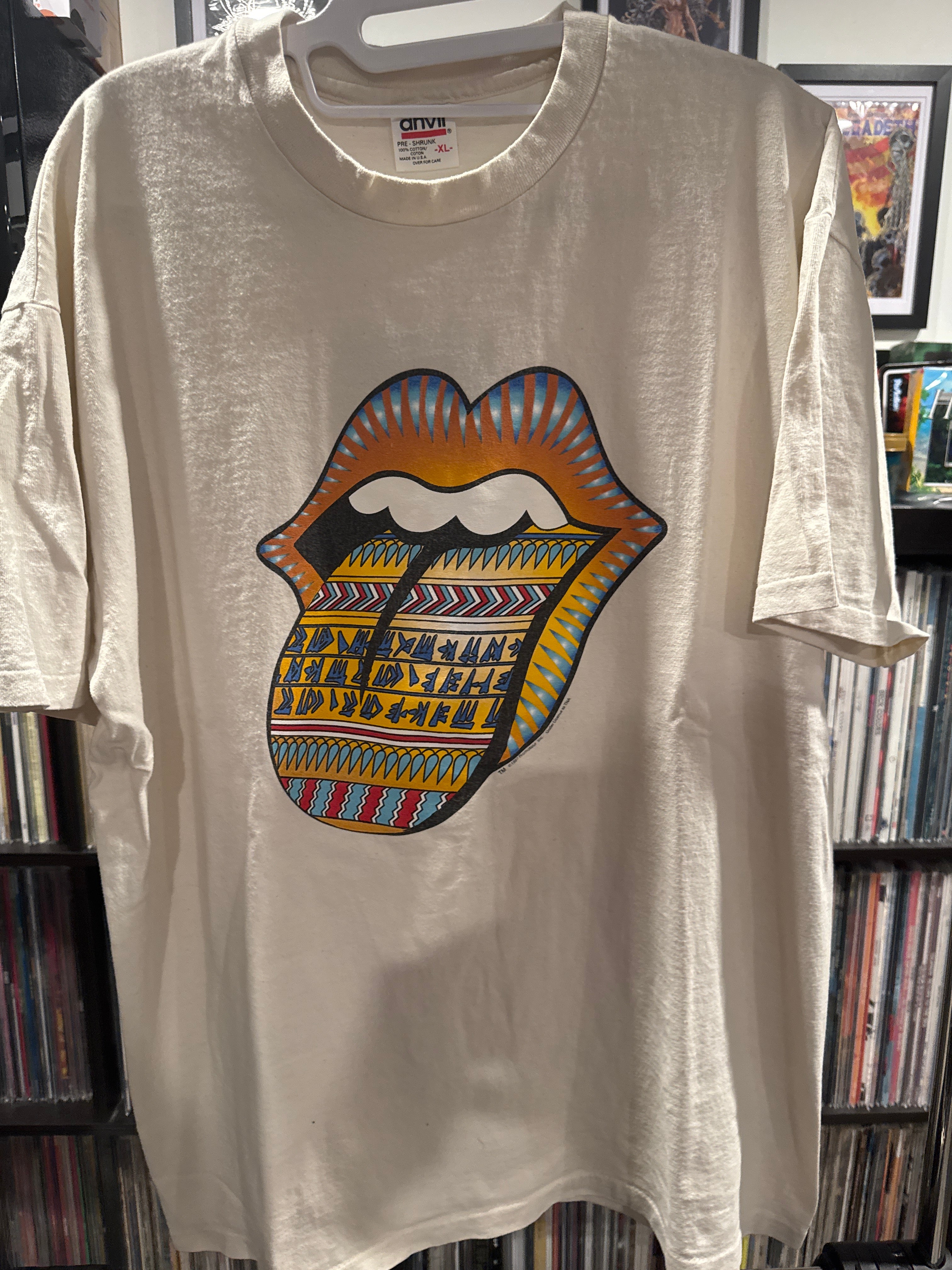 1997 Rolling Stones Bridges to Babylon World Tour Tongue Logo XL Cream