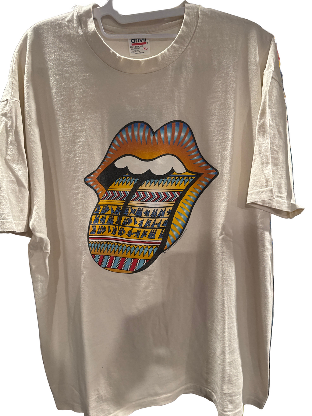 1997 Rolling Stones Bridges to Babylon World Tour Tongue Logo XL Cream