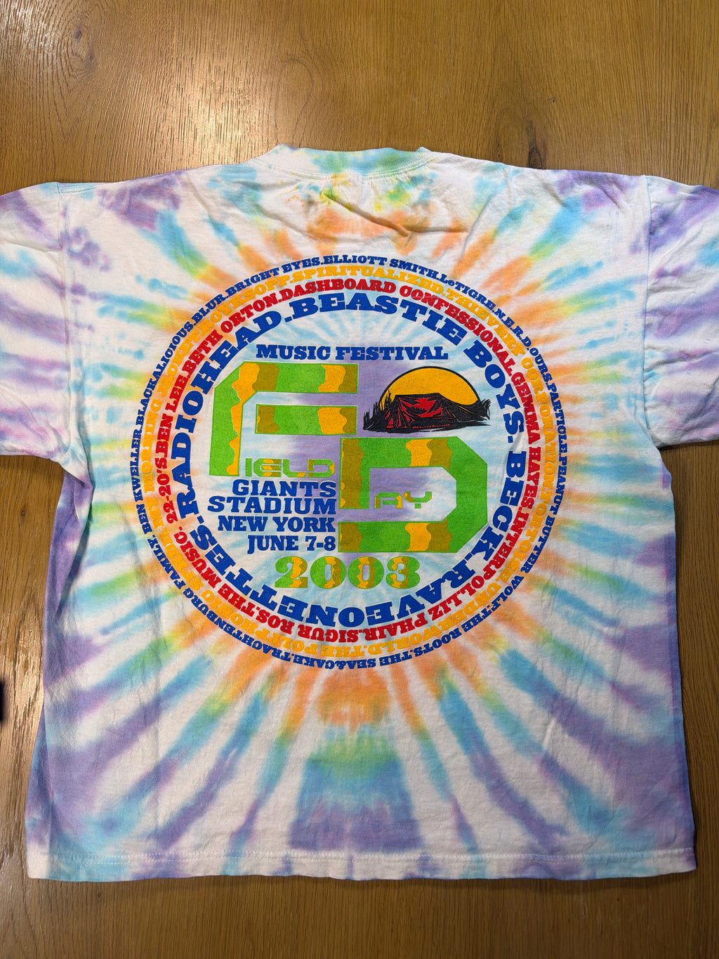 Field Day Music Fest NY Giants 2003 Tie Dye T-Shirt Medium