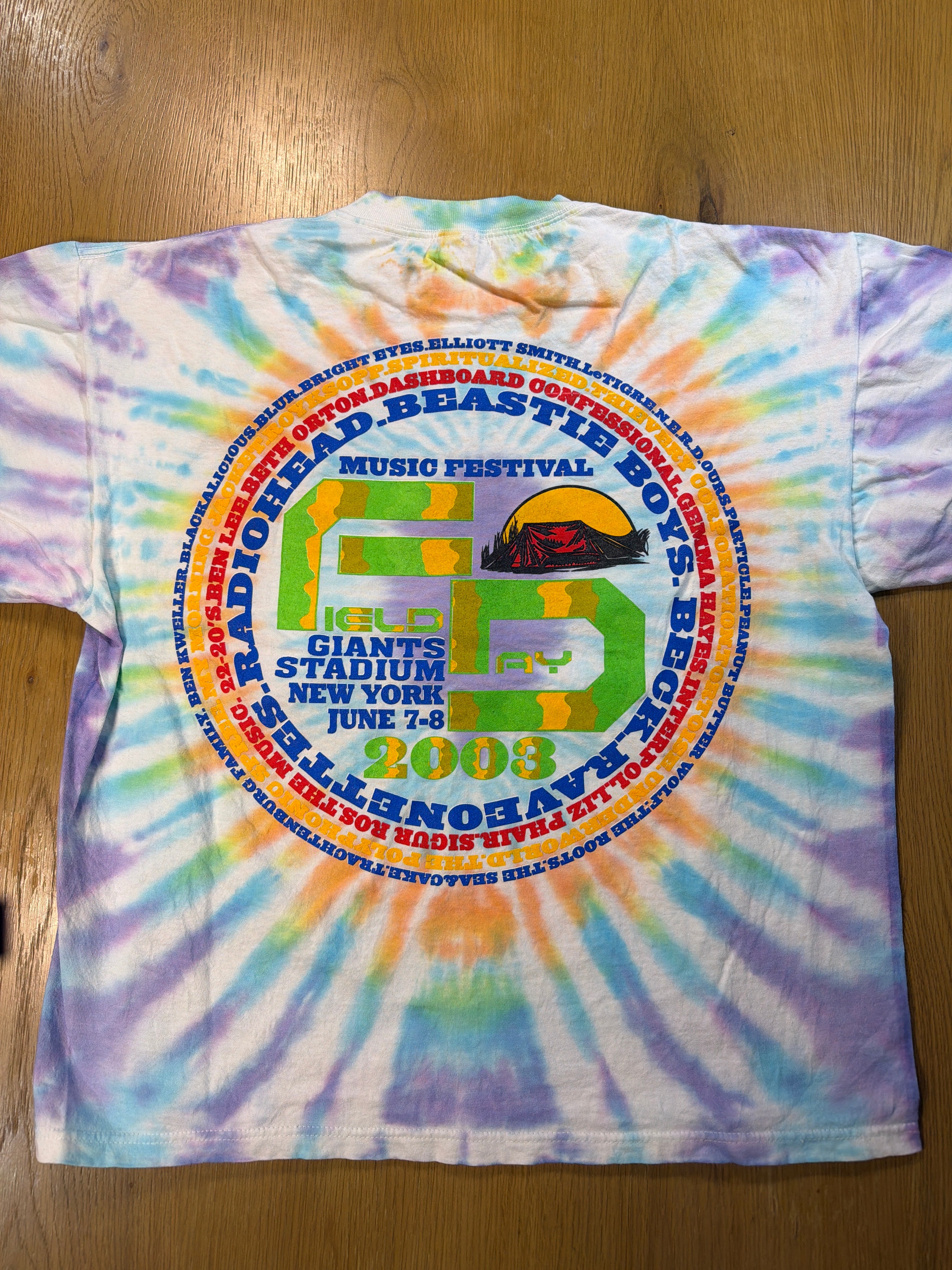 Field Day Music Fest NY Giants 2003 Tie Dye T-Shirt Medium