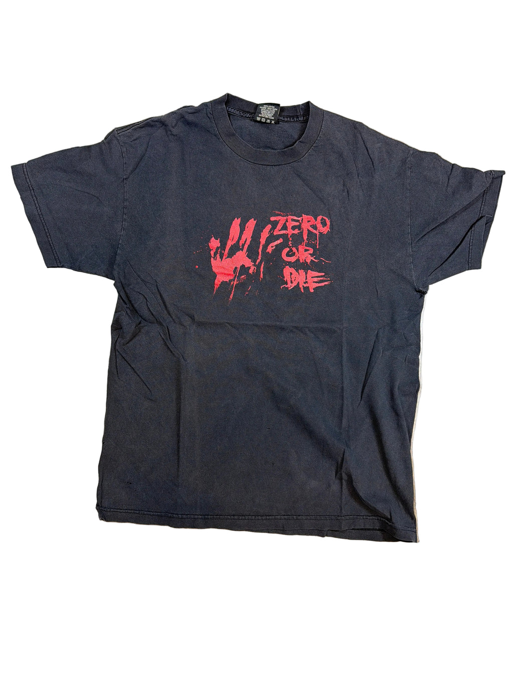 Zero or Die Skateboarding Faded Black T-Shirt Large