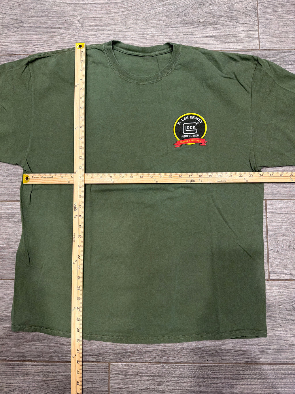 00s Glock R Lee Emery Gunny Approved US Marines Green T Shirt XL