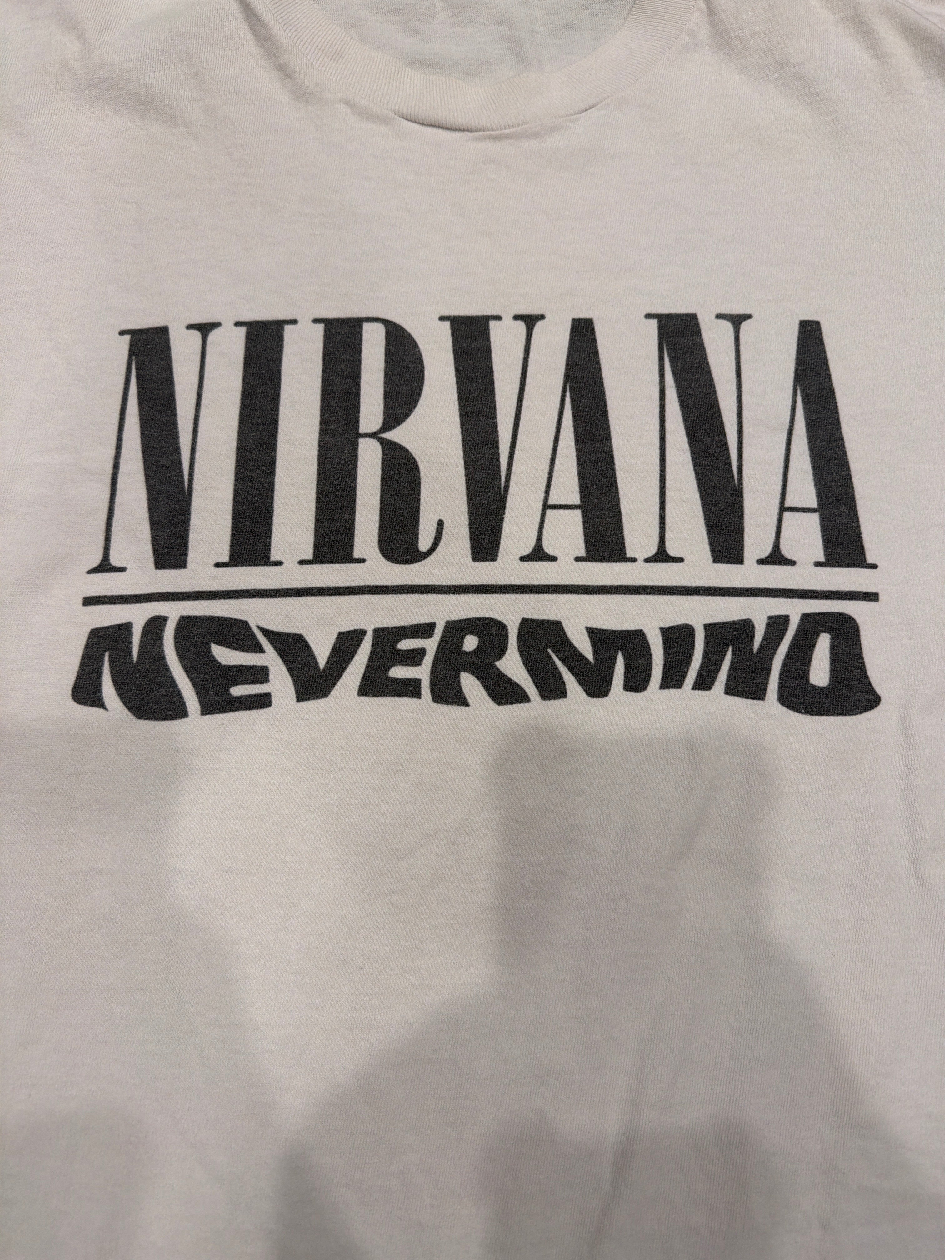 90s Nirvana Nevermind Kurt Cobain Grohl White FOTL T-Shirt XL
