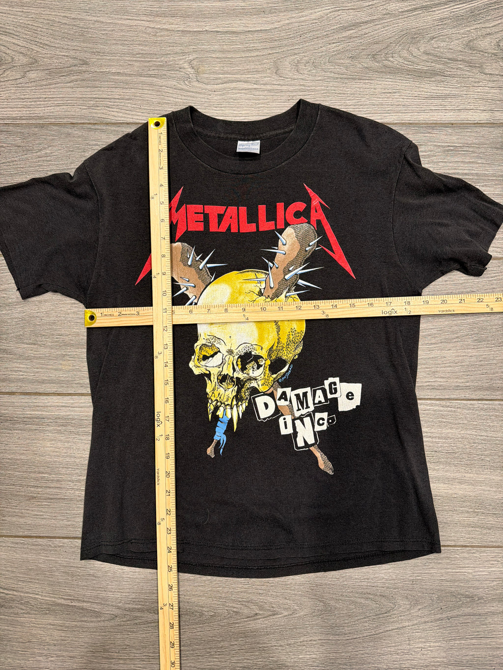 90s Metallica Dmg Inc Tour Pushead Double Sided Black T-Shirt Medium
