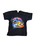 90s Snowboarding Taz Looney Tunes Ski Black T-Shirt Medium