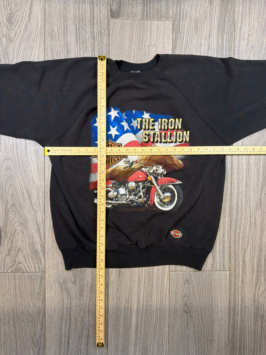 Harley Davidson 'Iron Stallion' 90s Black Crewneck Sweatshirt XL