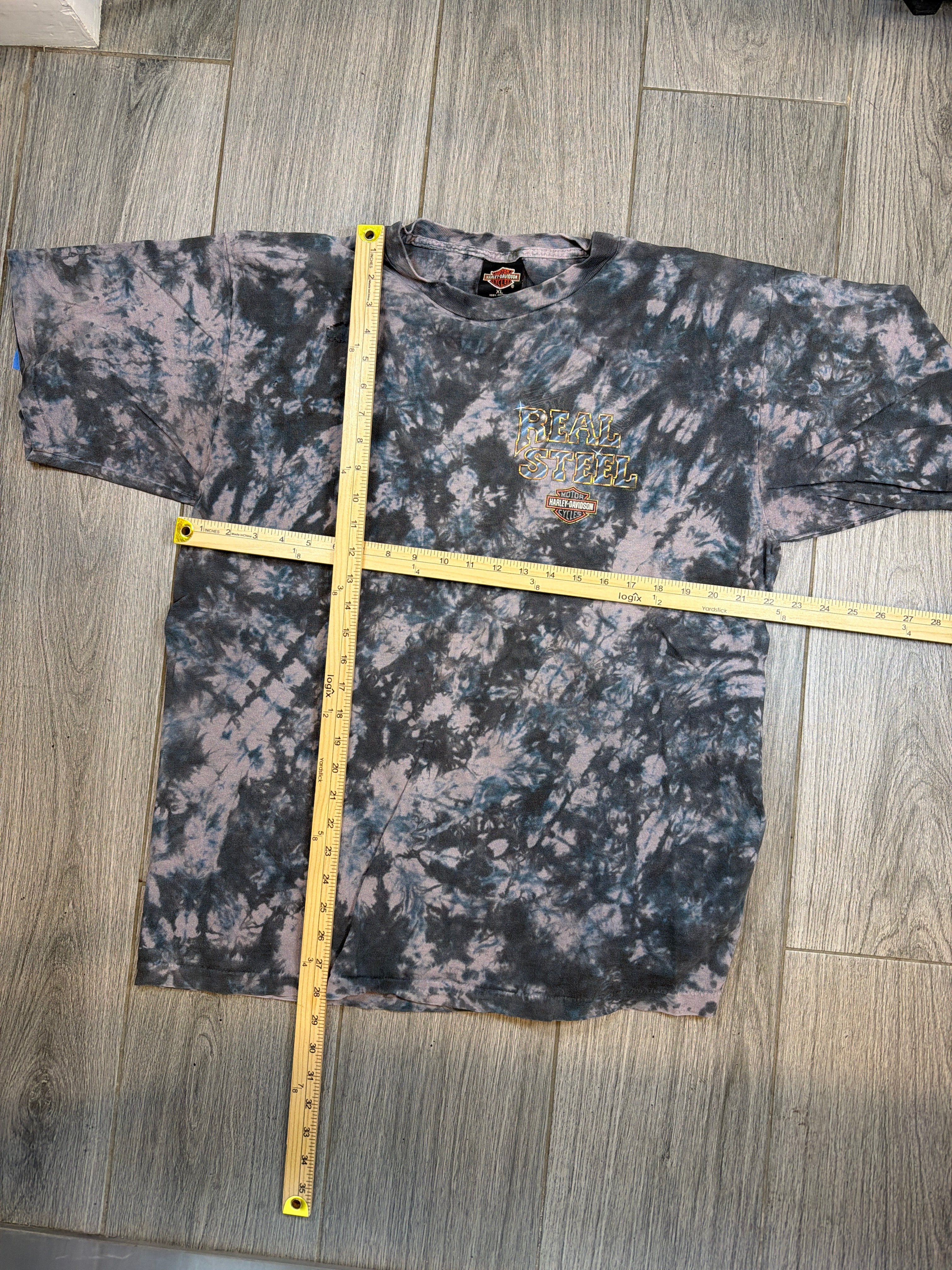 1996 Harley Davidson Real Steel Distressed Tie Dye T-Shirt XL