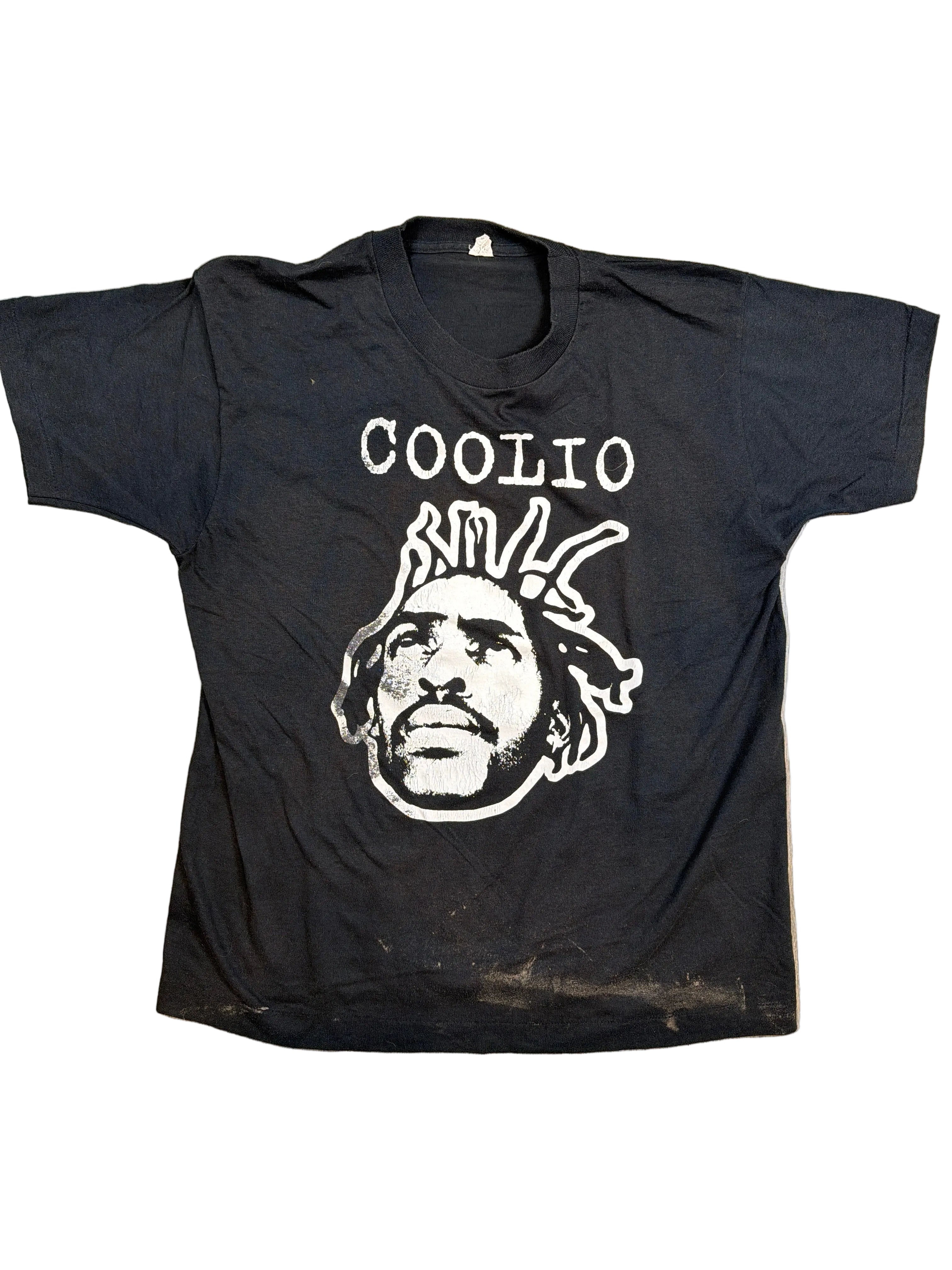 Coolio It Takes A Thief Tommy Boy 90er Jahre Schwarzes T-Shirt Größe L