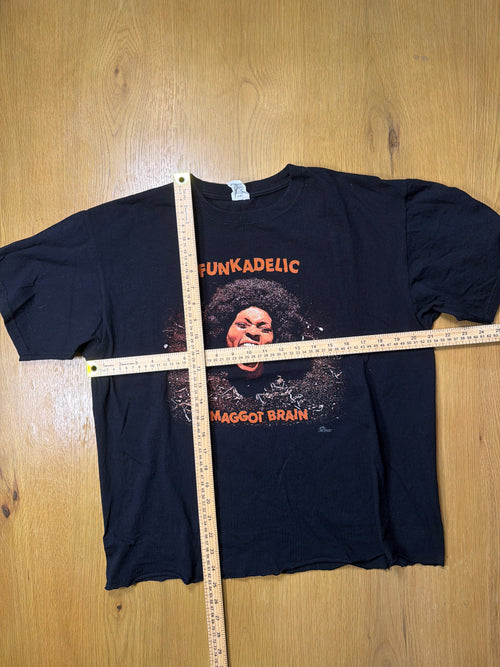 Funkadelic Maggot Brain Cropped Free Your Mind Funk Band Black T-Shirt Large
