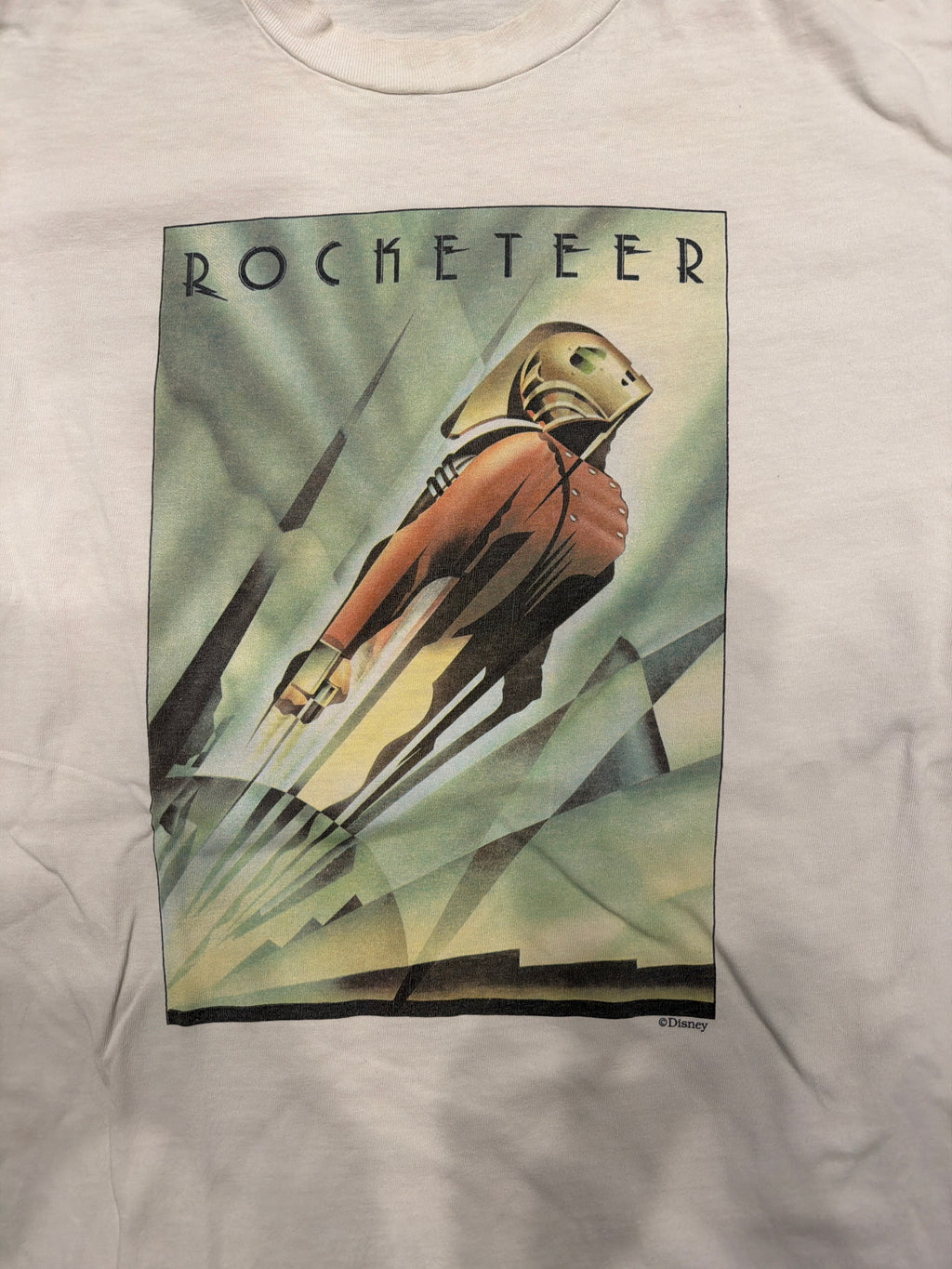 90s Disney Rocketeer Movie Promo White Large T-Shirt Billy Campbell
