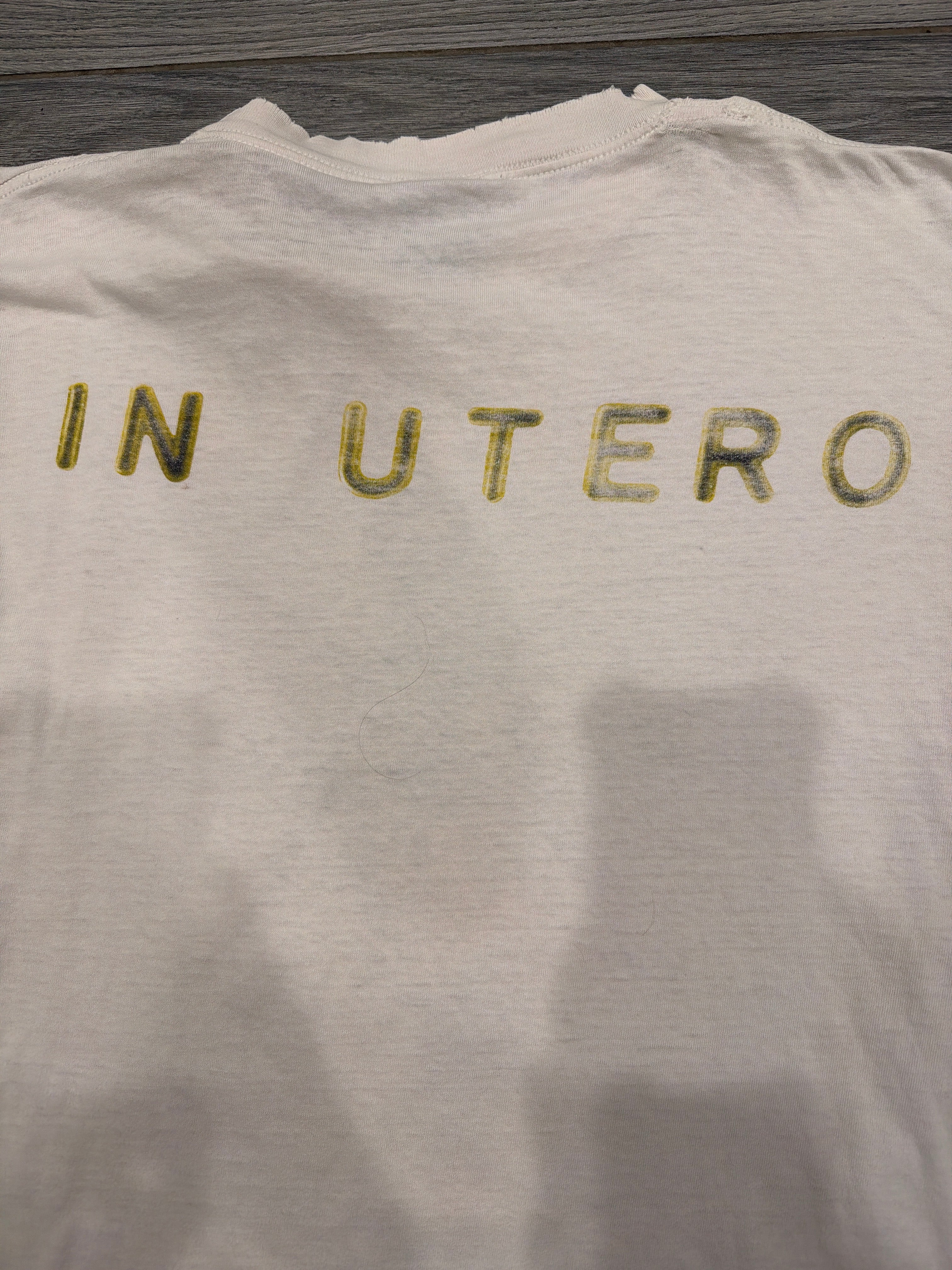 1994 Nirvana In Utero Giant Inyutero Double Sided White T-Shirt XL