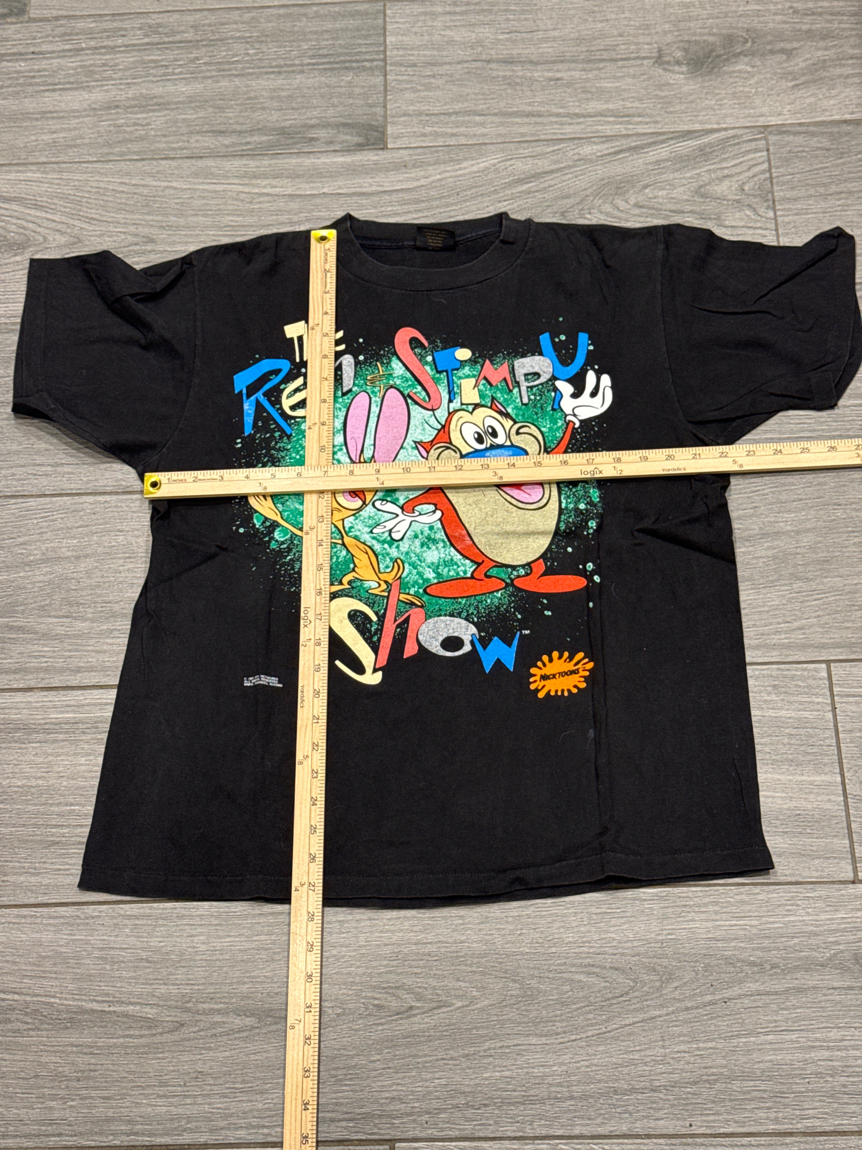 1991 Ren and Stimpy Show Nickelodeon MTV Changes Black T-Shirt XL