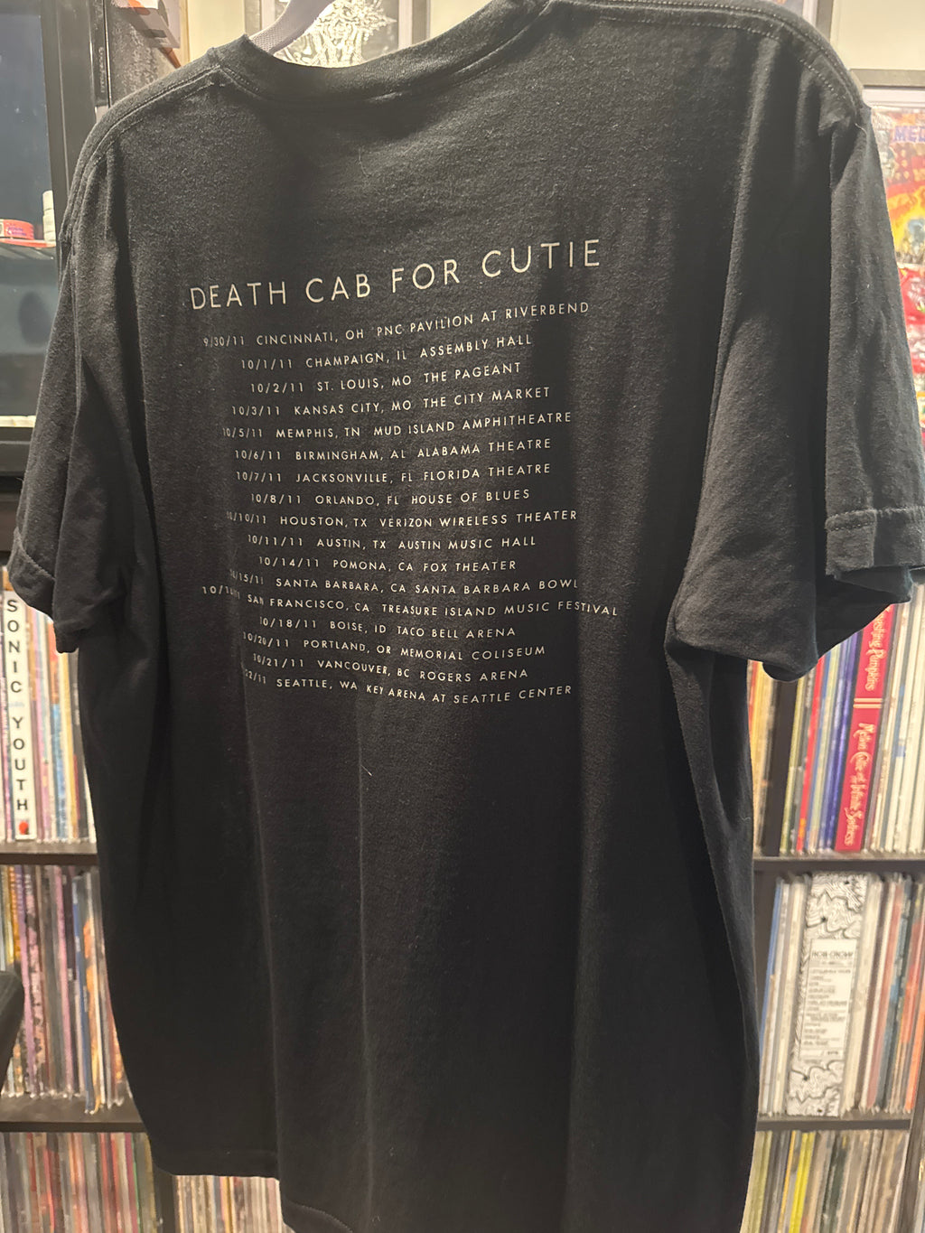 2011 Death Cab For Cutie Codes and Keys Tour T Shirt American Apparel Large Black