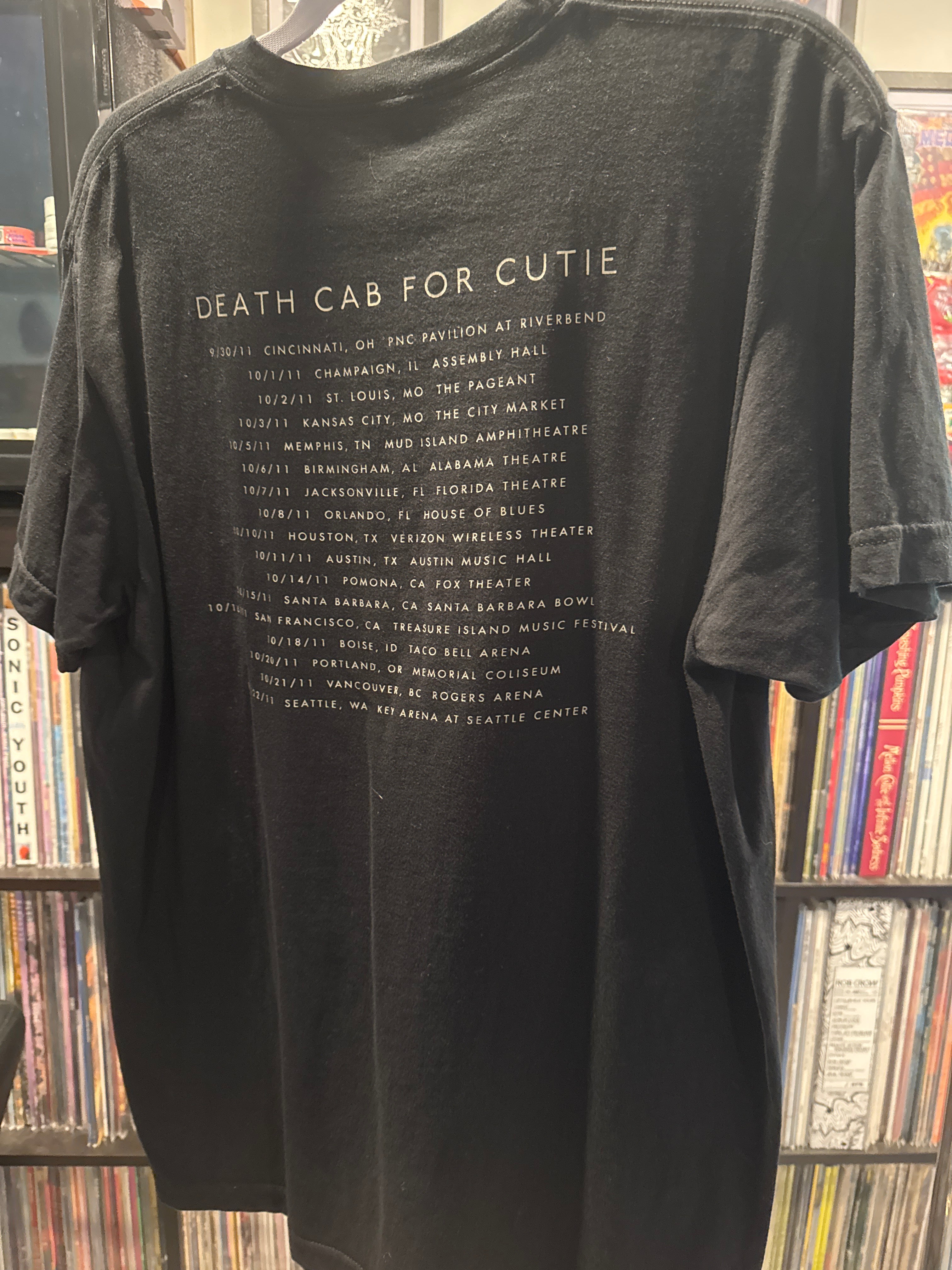 2011 Death Cab For Cutie Codes and Keys Tour T Shirt American Apparel Large Black