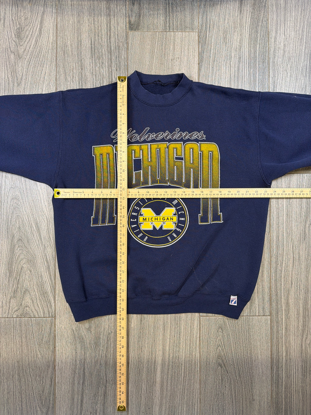 University of Michigan Wolverines Football 90s Blue Crewneck Sweatshirt Large