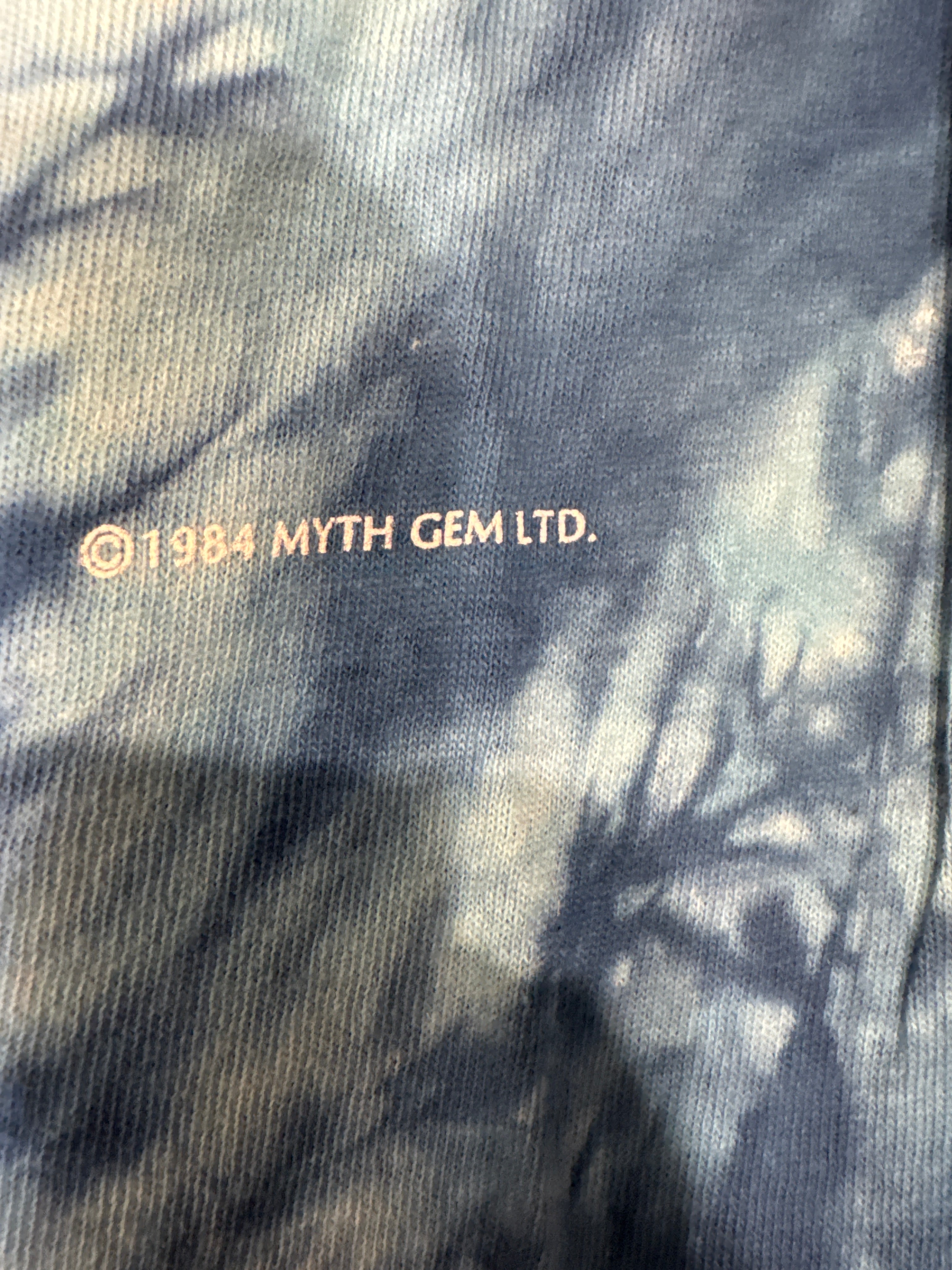 1984 Led Zeppelin Swan Song Tie Dye Blue T-Shirt Medium