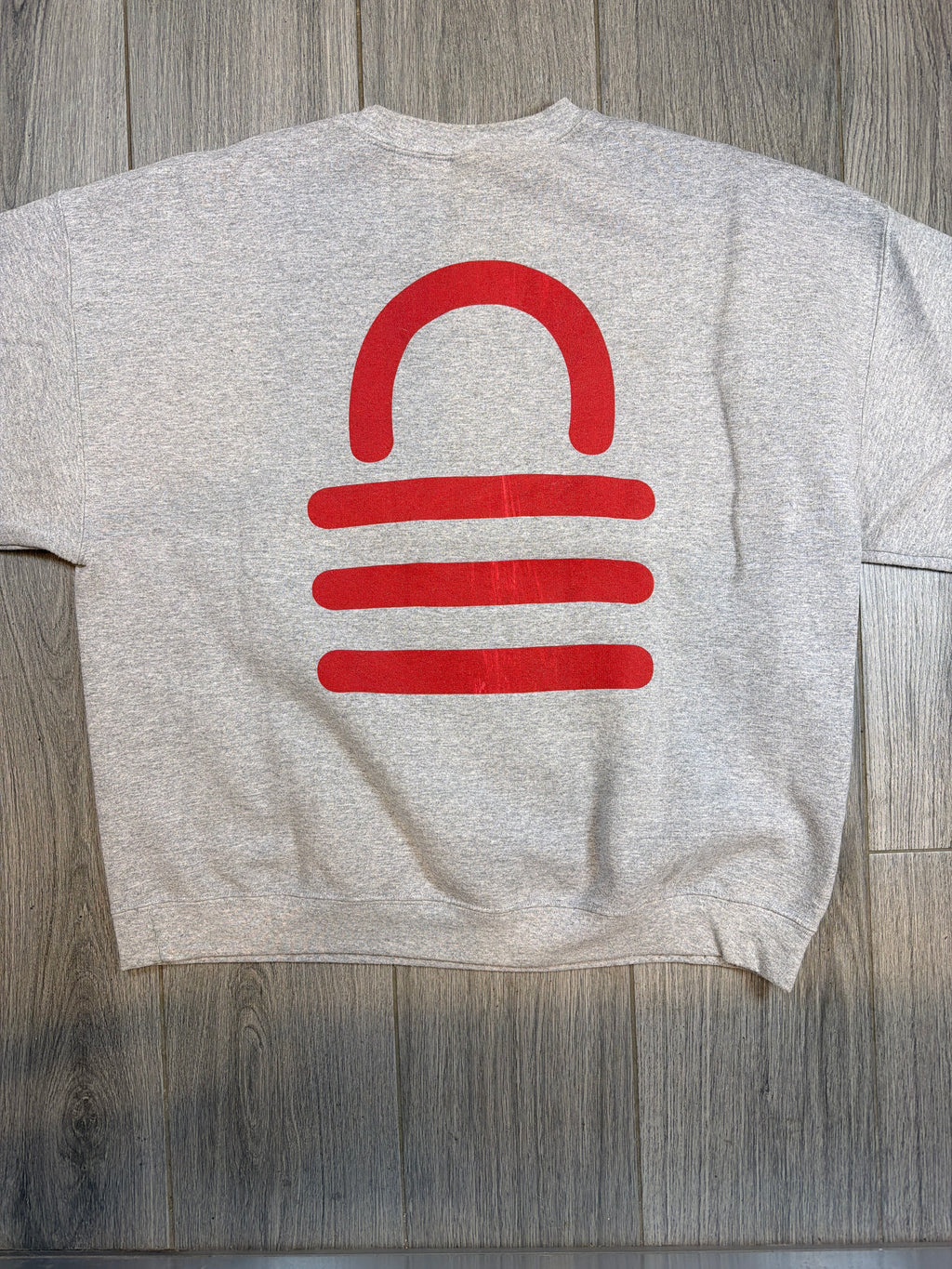Red Death Band Crewneck Sweatshirt Gray 2X