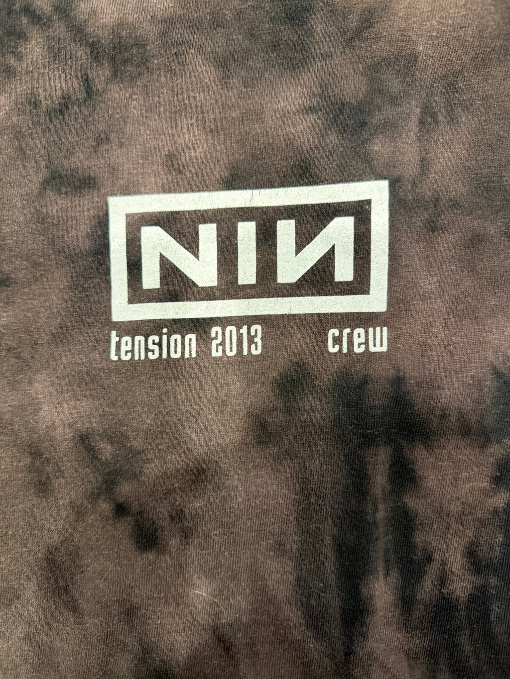 2013 Nine Inch Nails NIN Tension crew Tour Bleach Tie Dye Reznor Large