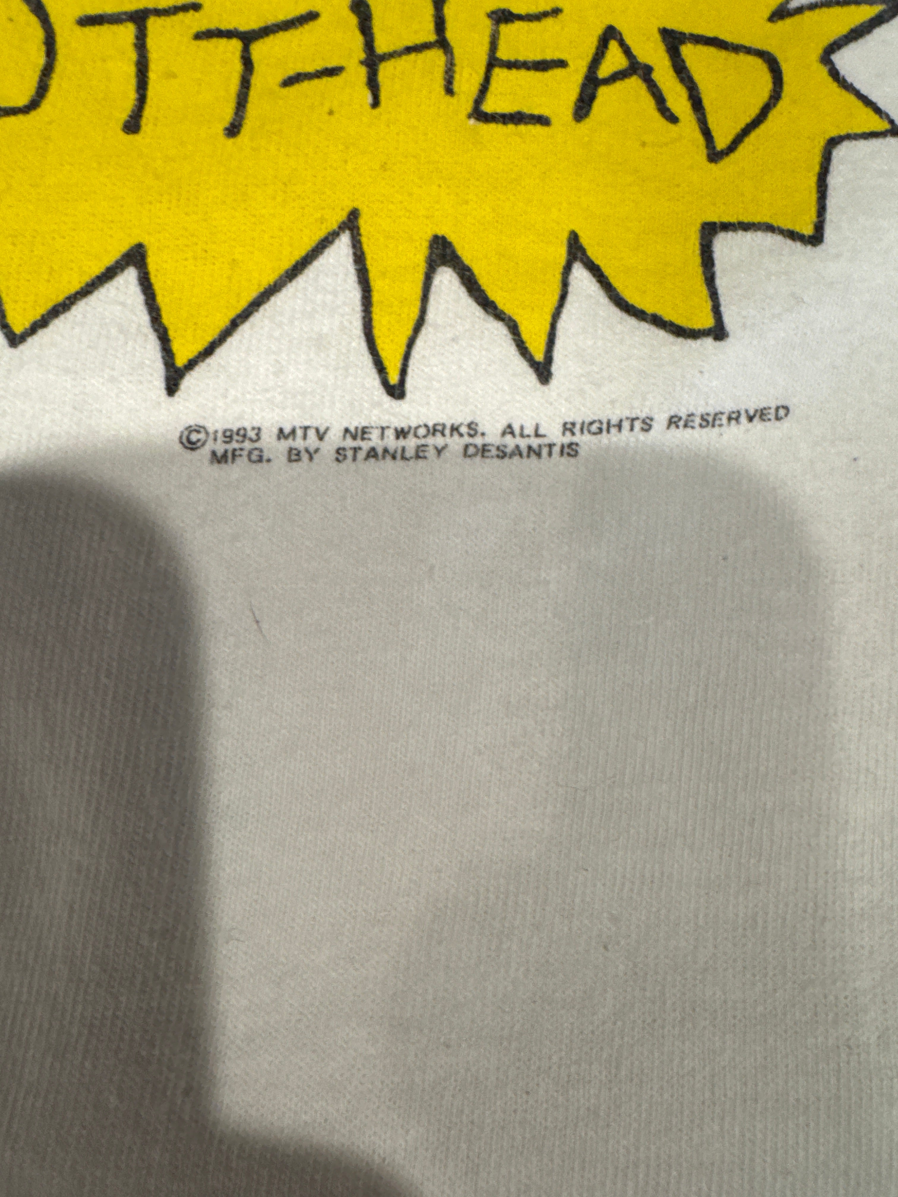 1993 Beavis and Butthead Couch Stanley Desantis White T-Shirt XL