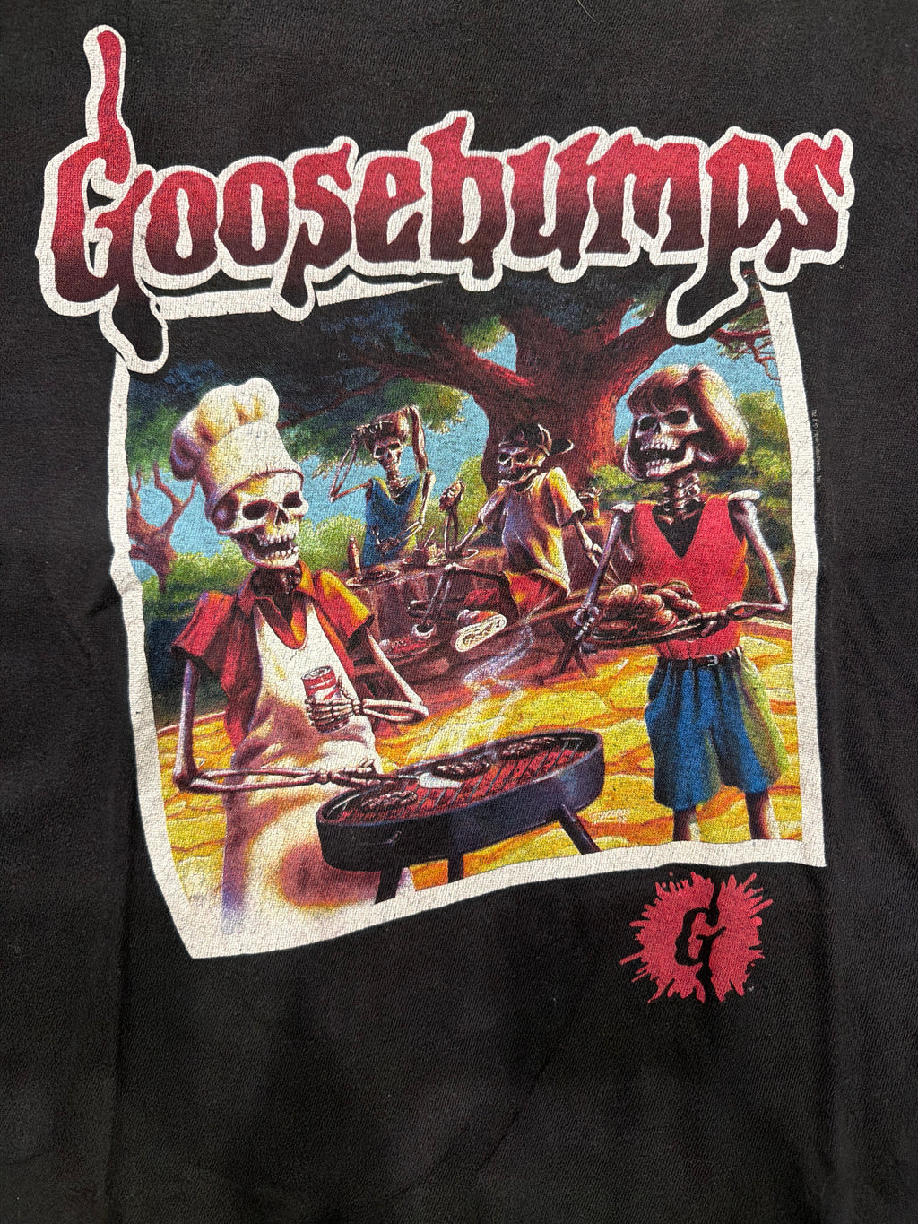 90s Goosebumps Say Cheese and Die Double Sided Black T-Shirt