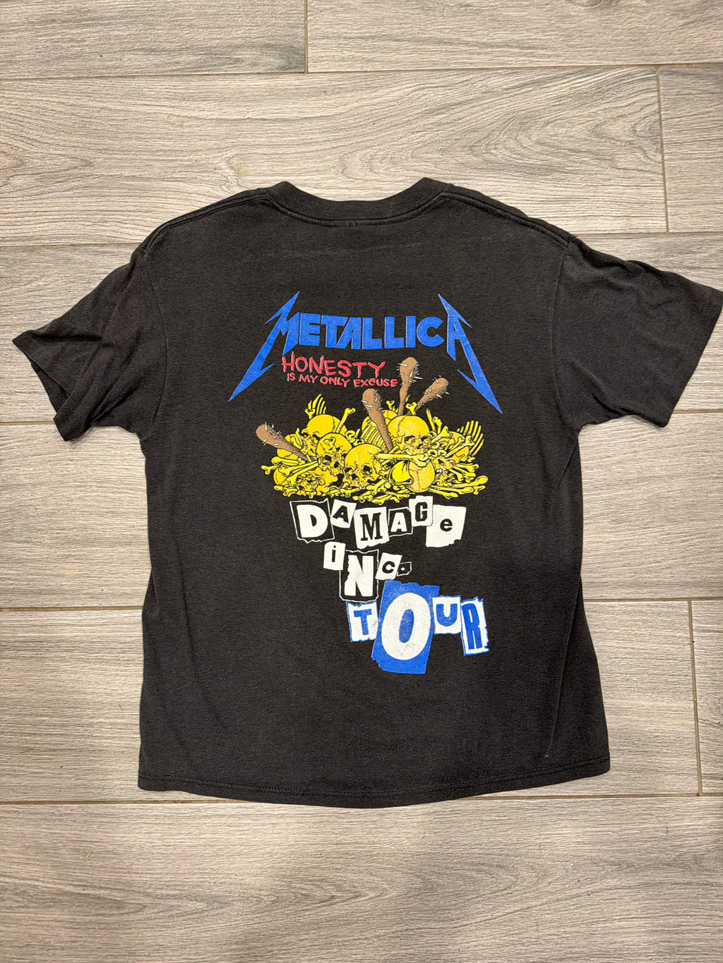 90s Metallica Dmg Inc Tour Pushead Double Sided Black T-Shirt Medium